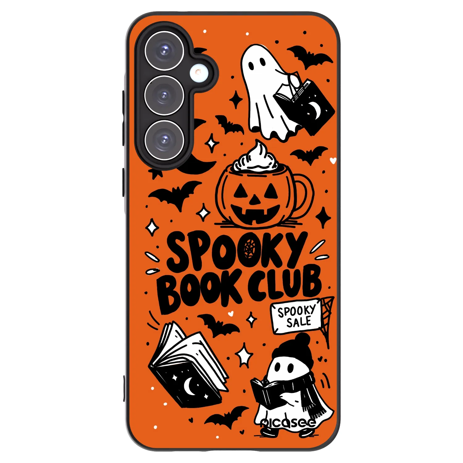 Picasee fekete szilikon tok az alábbi mobiltelefonokra Samsung Galaxy A55 5G A556B - Spooky book club