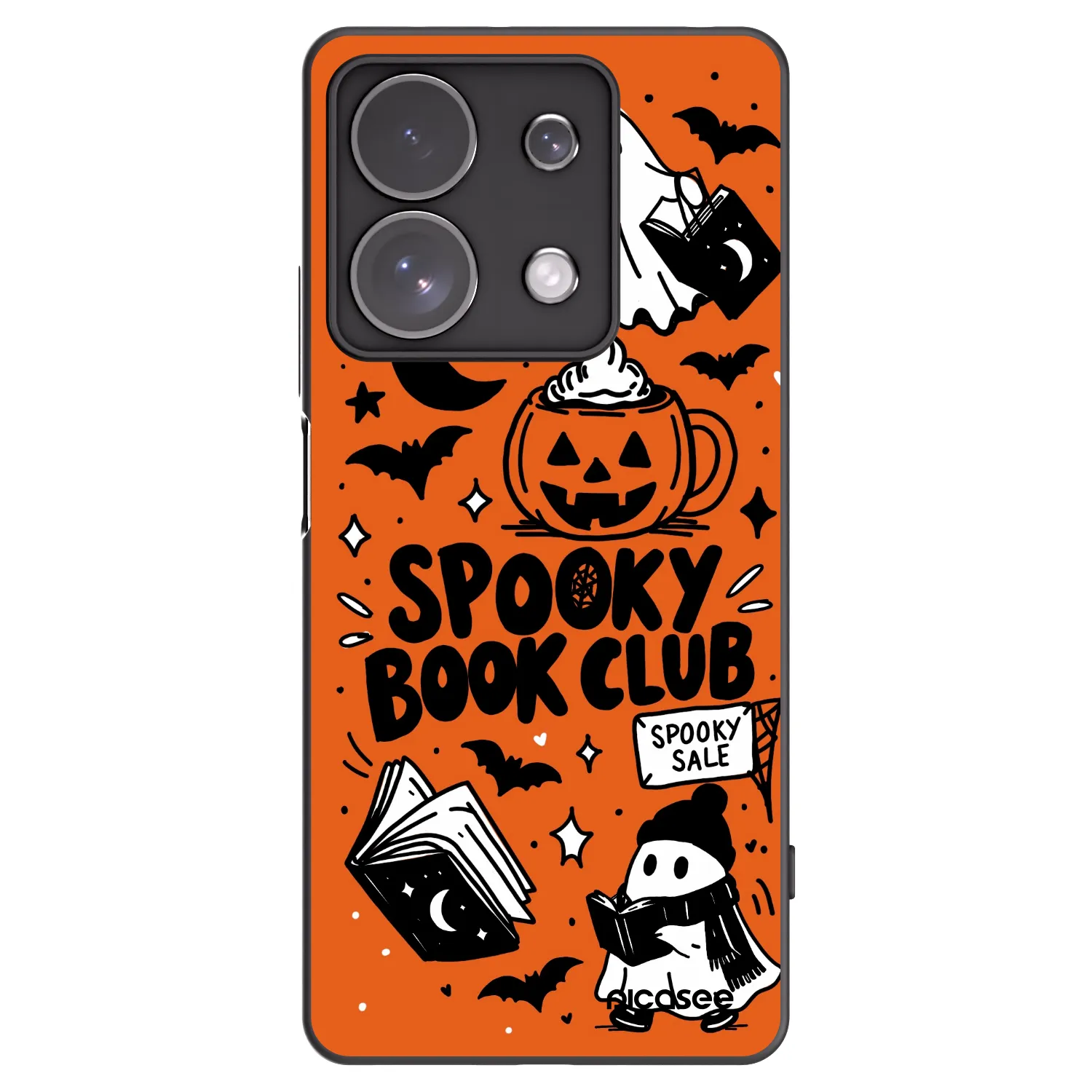 Picasee fekete szilikon tok az alábbi mobiltelefonokra Xiaomi Redmi Note 13 Pro 4G - Spooky book club
