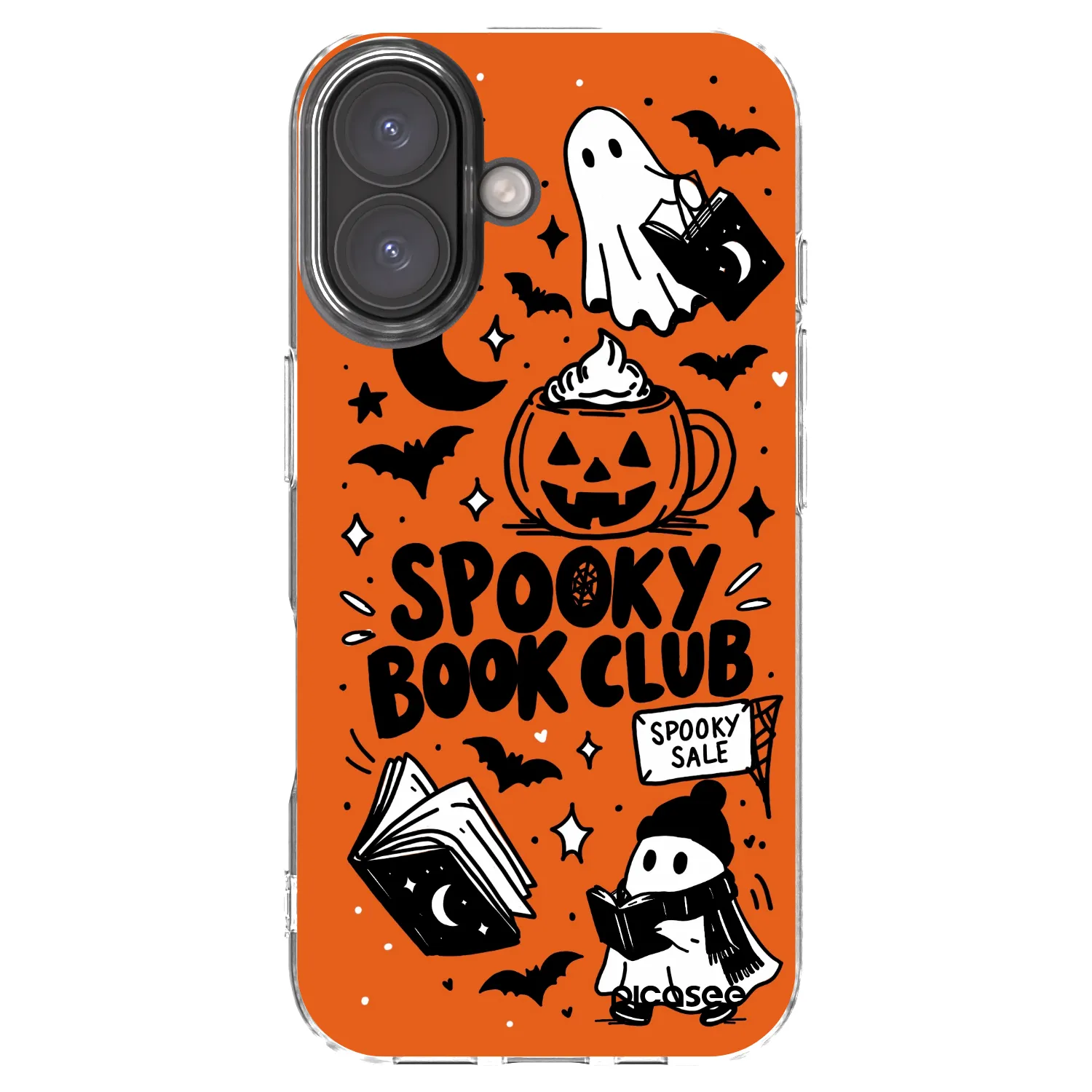 Picasee átlátszó szilikon tok az alábbi mobiltelefonokra Apple iPhone 16 - Spooky book club
