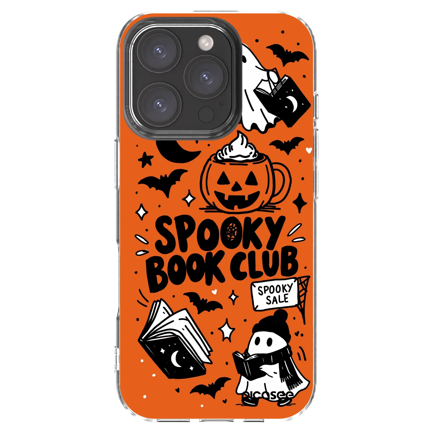 Picasee átlátszó szilikon tok az alábbi mobiltelefonokra Apple iPhone 16 Pro - Spooky book club