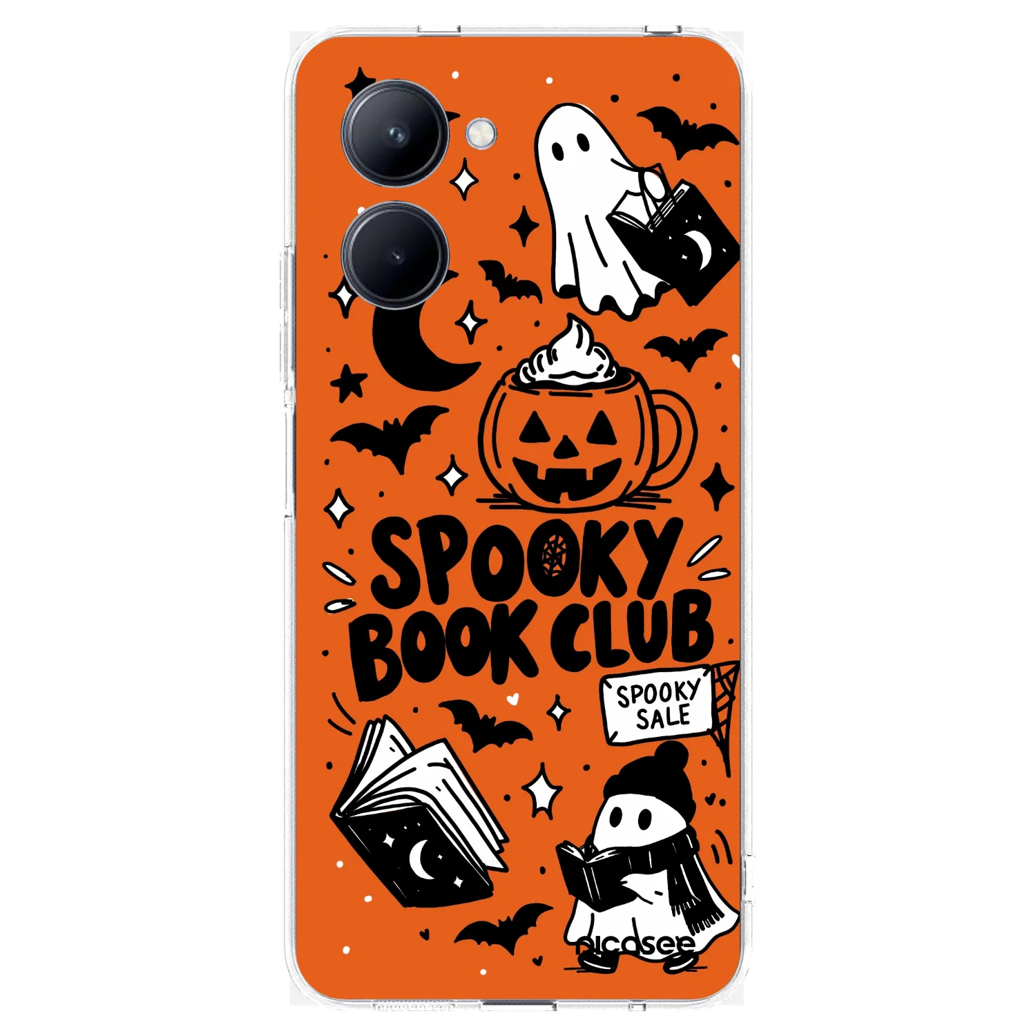 Picasee átlátszó szilikon tok az alábbi mobiltelefonokra Realme C33 (2023) - Spooky book club
