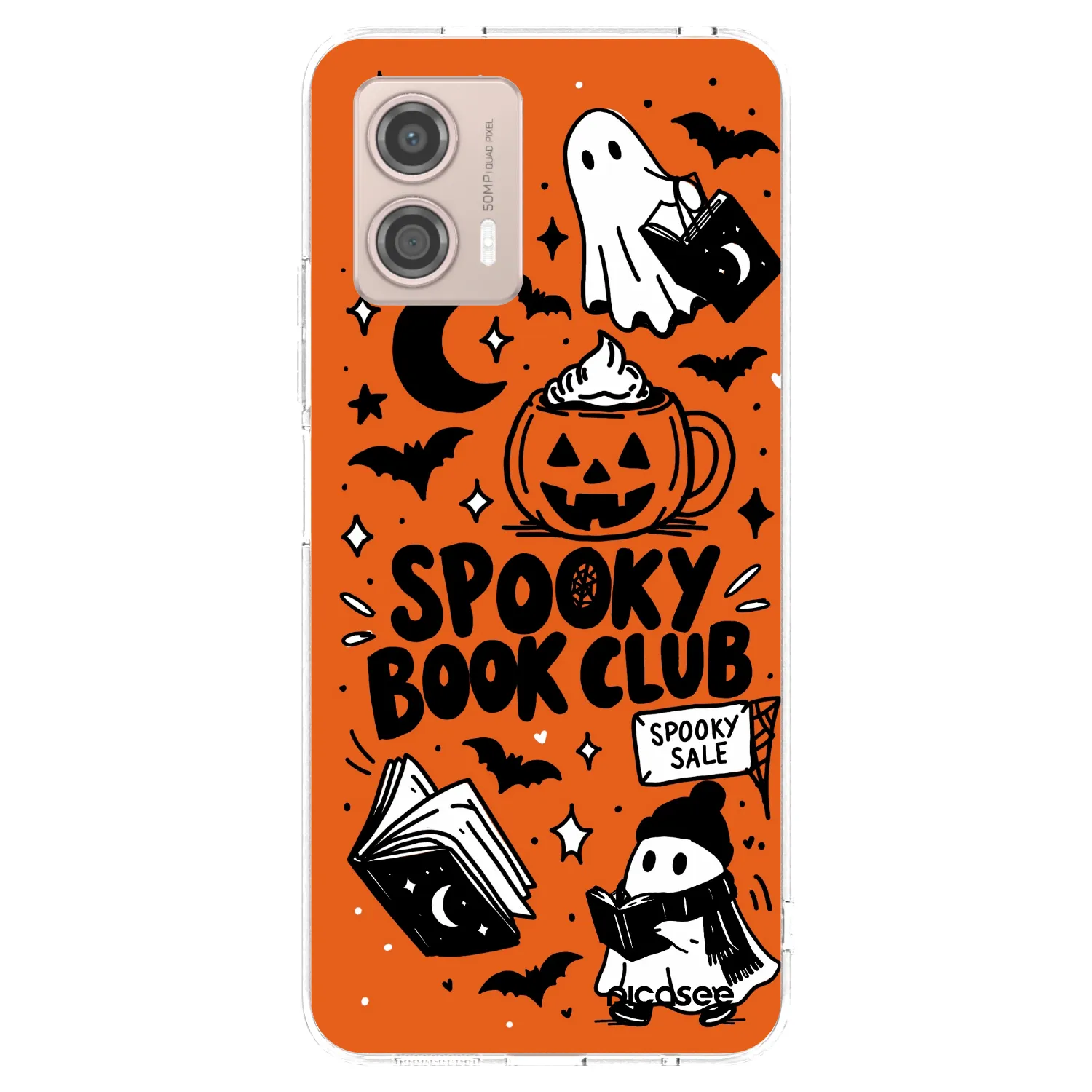 Picasee átlátszó szilikon tok az alábbi mobiltelefonokra Motorola Moto G53 5G - Spooky book club