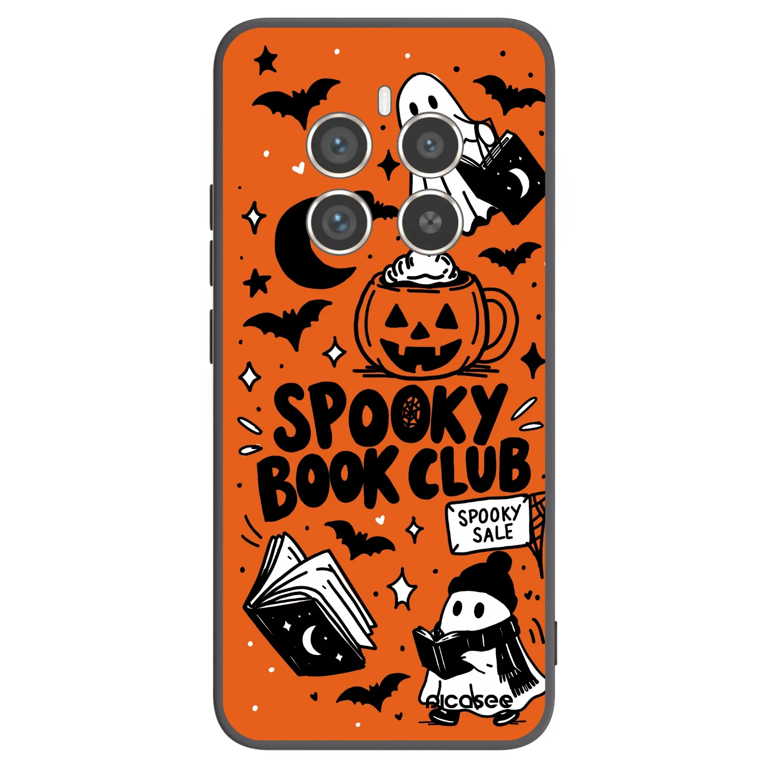 Picasee fekete szilikon tok az alábbi mobiltelefonokra Realme 12 Pro 5G - Spooky book club