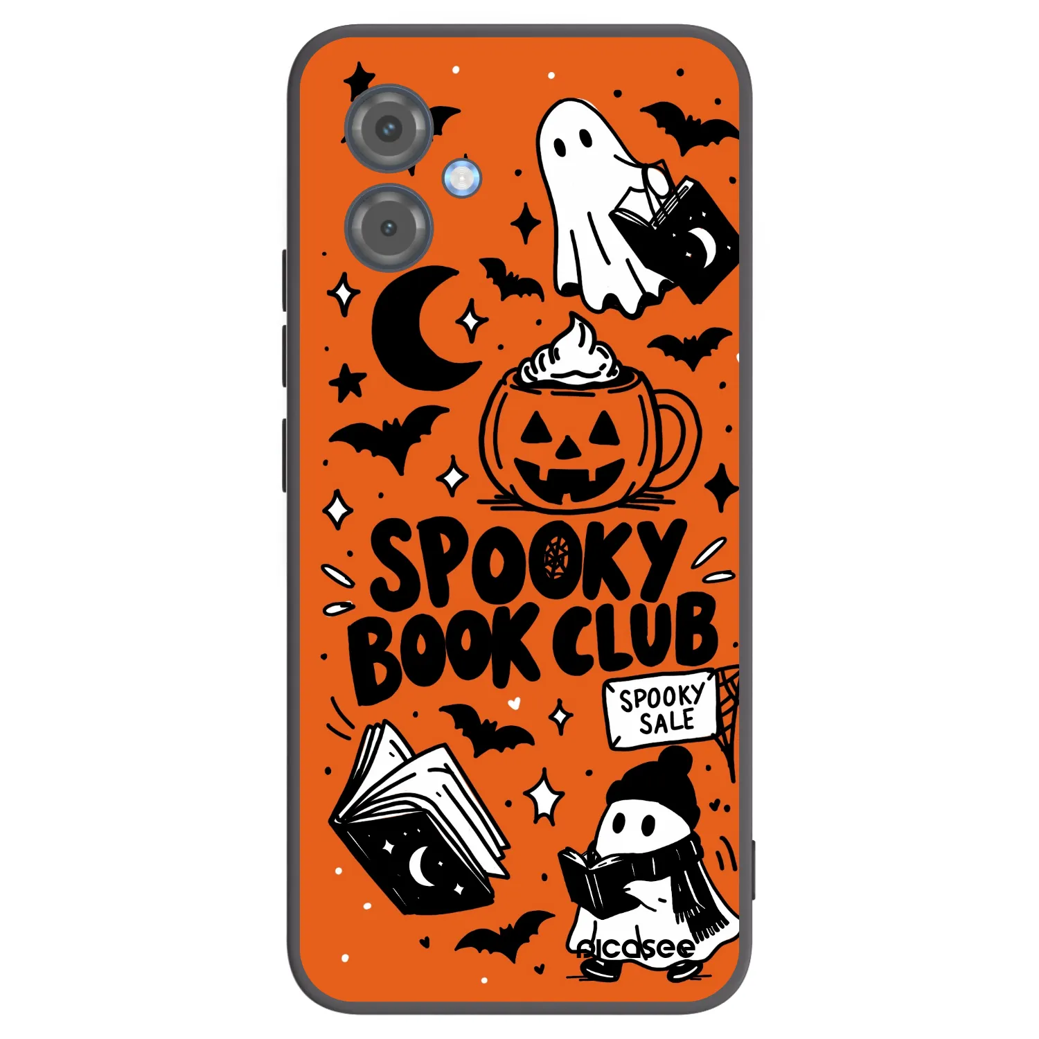 Picasee fekete szilikon tok az alábbi mobiltelefonokra Motorola Moto G14 - Spooky book club