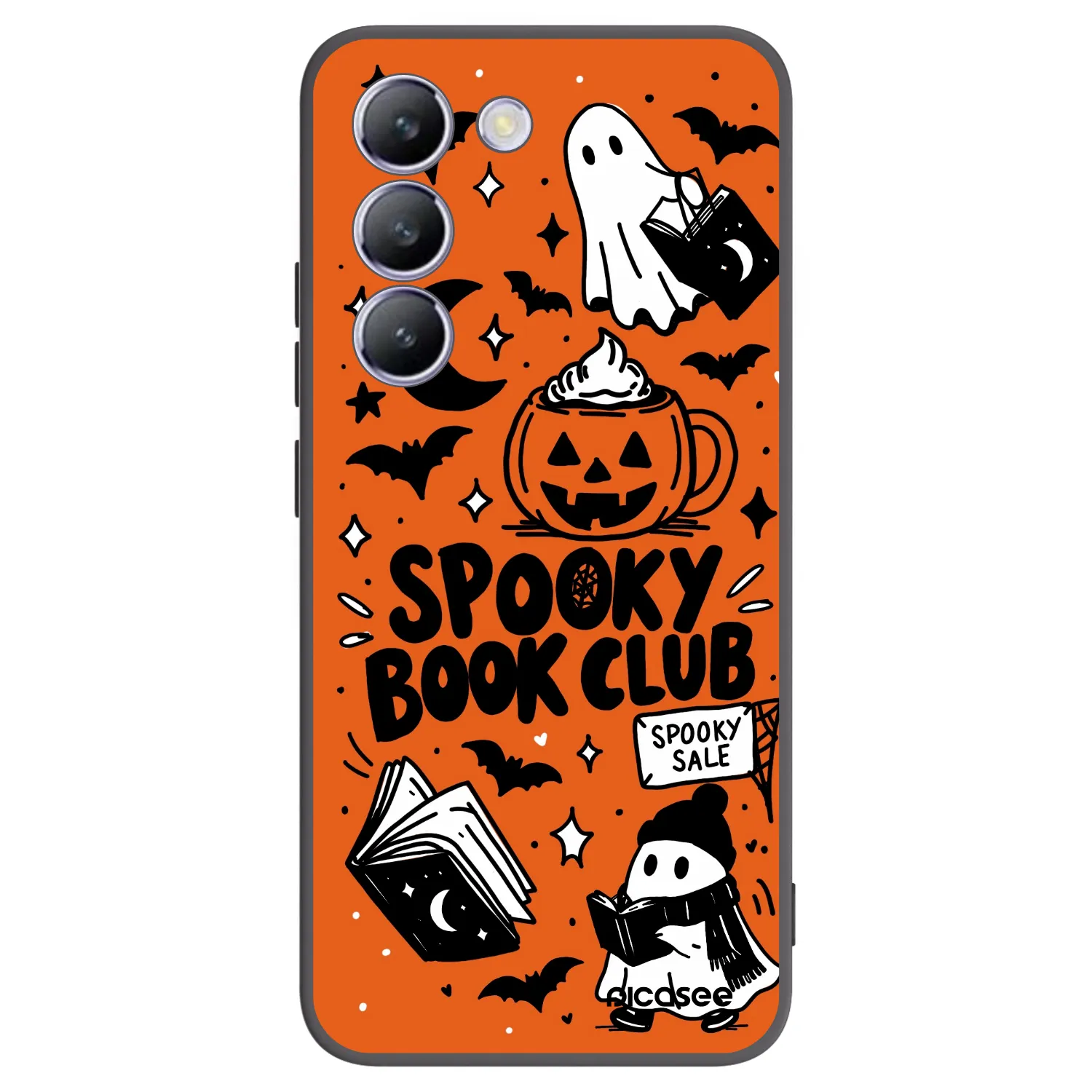 Picasee fekete szilikon tok az alábbi mobiltelefonokra Vivo V40 SE 5G - Spooky book club