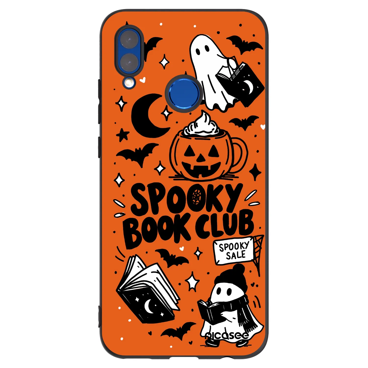 Picasee fekete szilikon tok az alábbi mobiltelefonokra Huawei P Smart 2019 - Spooky book club