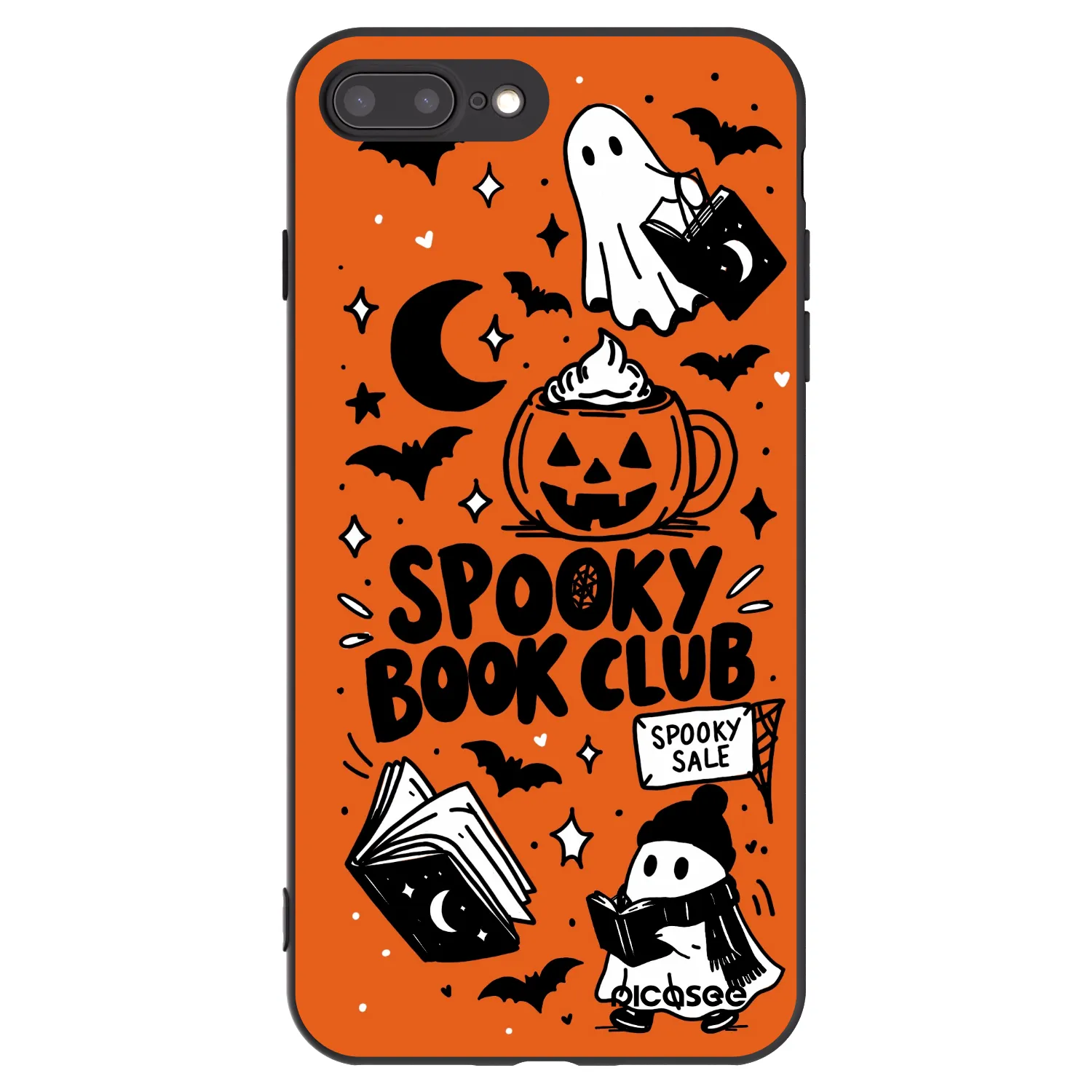 Picasee fekete szilikon tok az alábbi mobiltelefonokra Apple iPhone 8 Plus - Spooky book club
