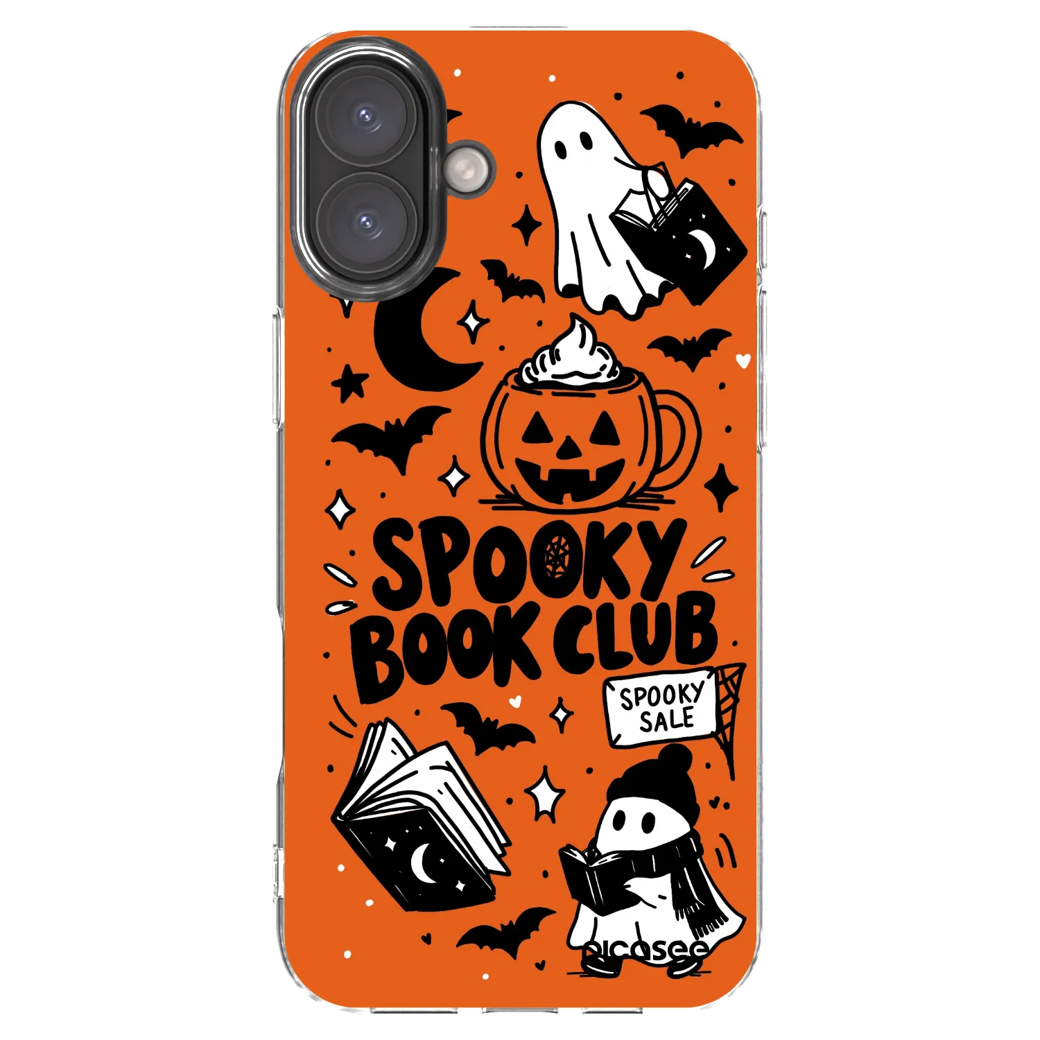 Picasee átlátszó szilikon tok az alábbi mobiltelefonokra Apple iPhone 16 Plus - Spooky book club