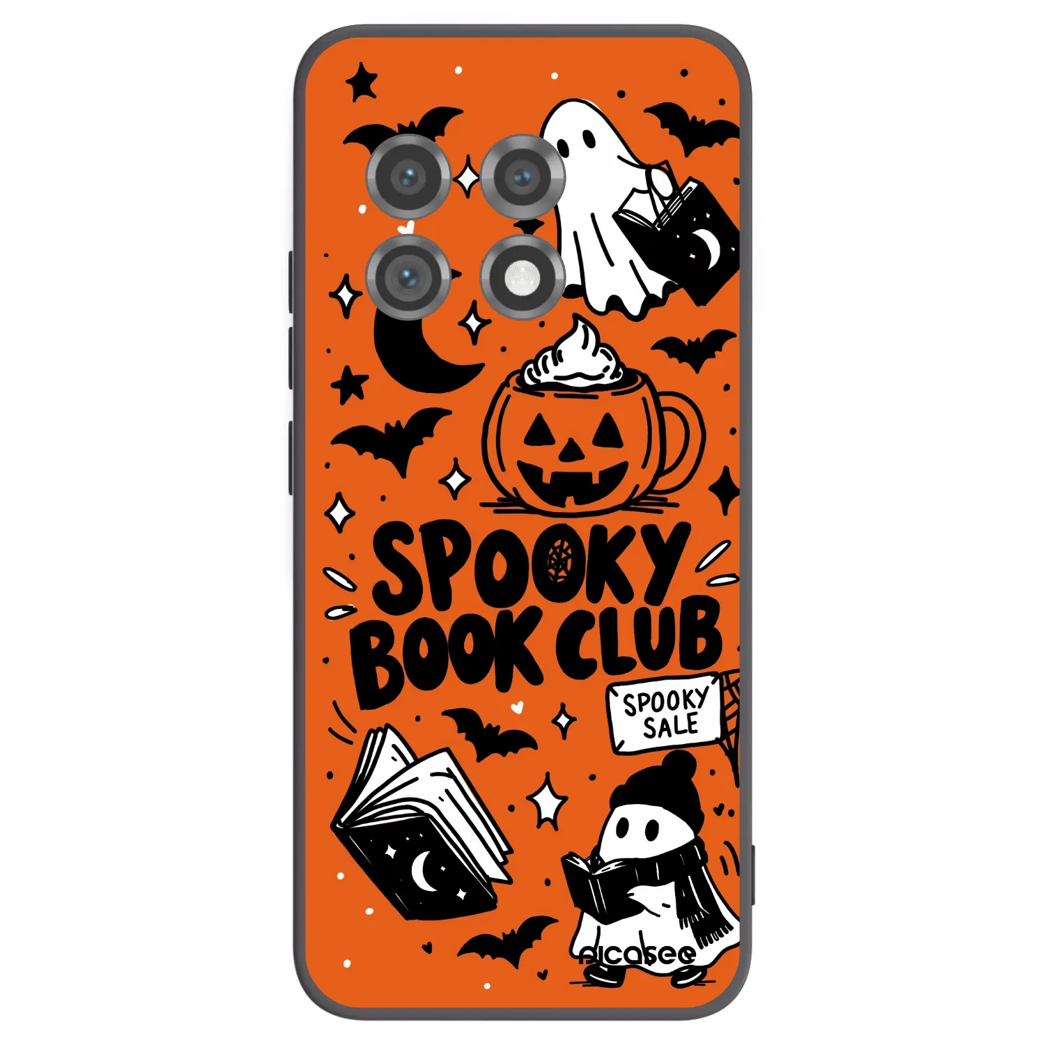 Picasee fekete szilikon tok az alábbi mobiltelefonokra OnePlus 11 5G - Spooky book club