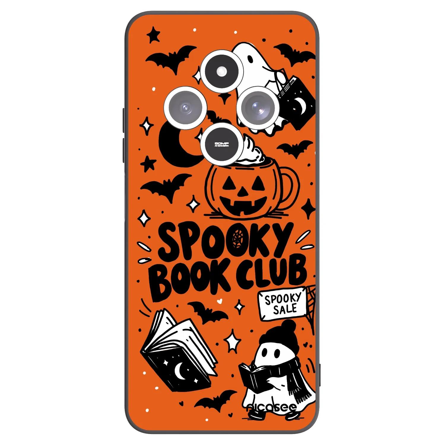 Picasee fekete szilikon tok az alábbi mobiltelefonokra Xiaomi Redmi 14C - Spooky book club