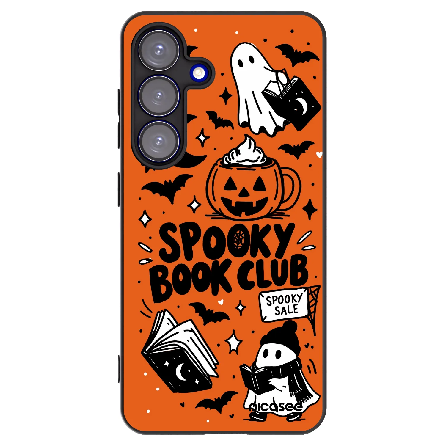 Picasee fekete szilikon tok az alábbi mobiltelefonokra Samsung Galaxy S25 5G - Spooky book club