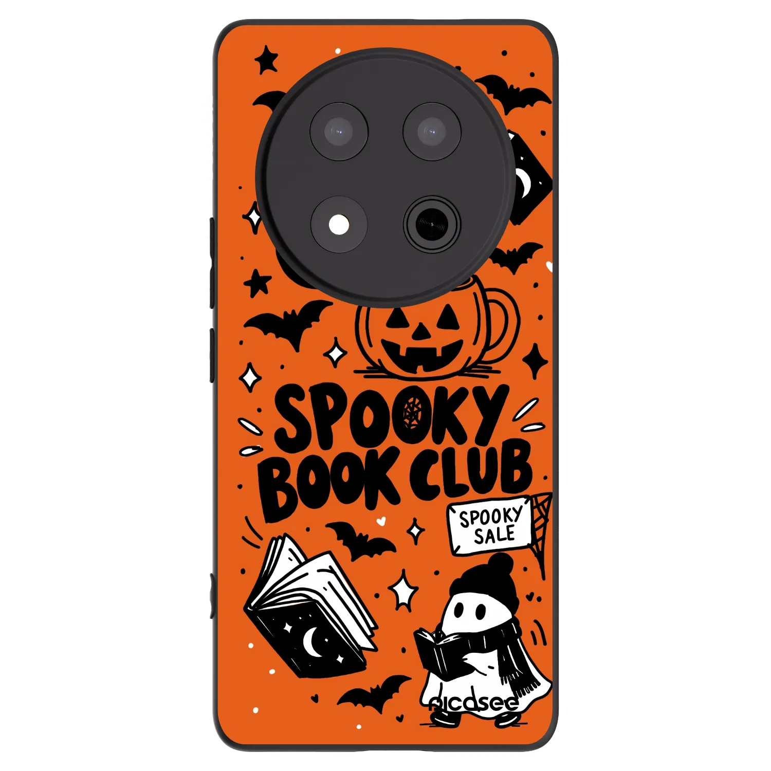 Picasee fekete szilikon tok az alábbi mobiltelefonokra Honor Magic7 Lite 5G - Spooky book club