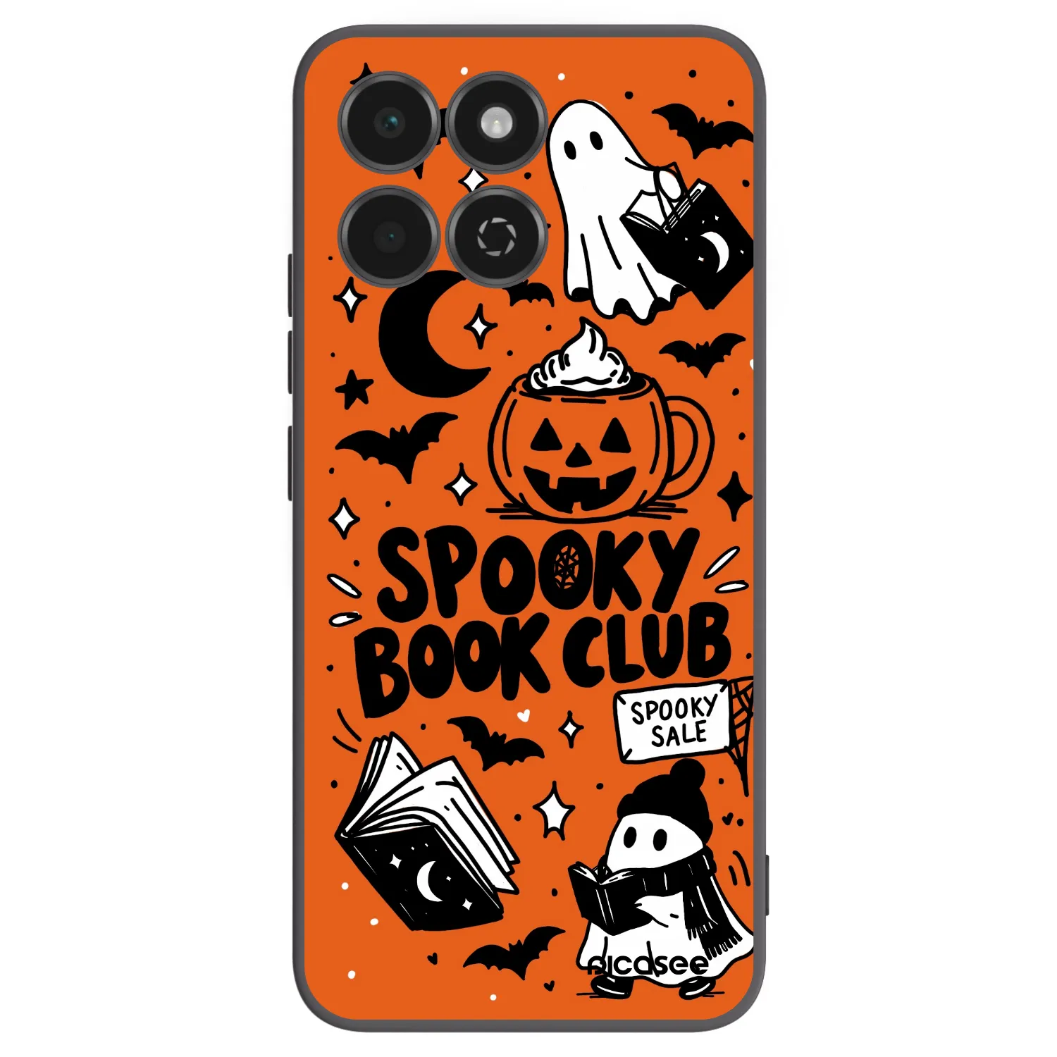 Picasee fekete szilikon tok az alábbi mobiltelefonokra Honor 200 Smart 5G - Spooky book club