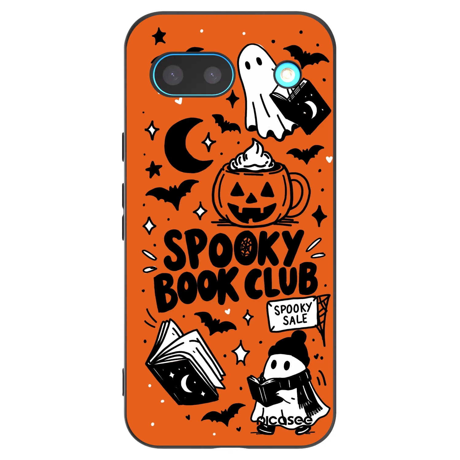 Picasee fekete szilikon tok az alábbi mobiltelefonokra Google Pixel 8a - Spooky book club