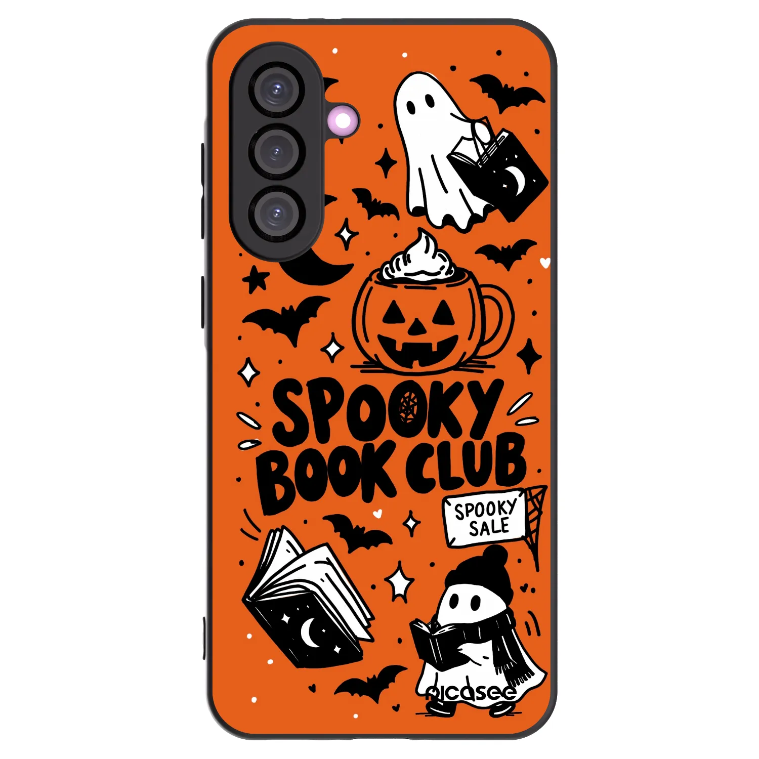 Picasee fekete szilikon tok az alábbi mobiltelefonokra Samsung Galaxy A56 5G A566B - Spooky book club