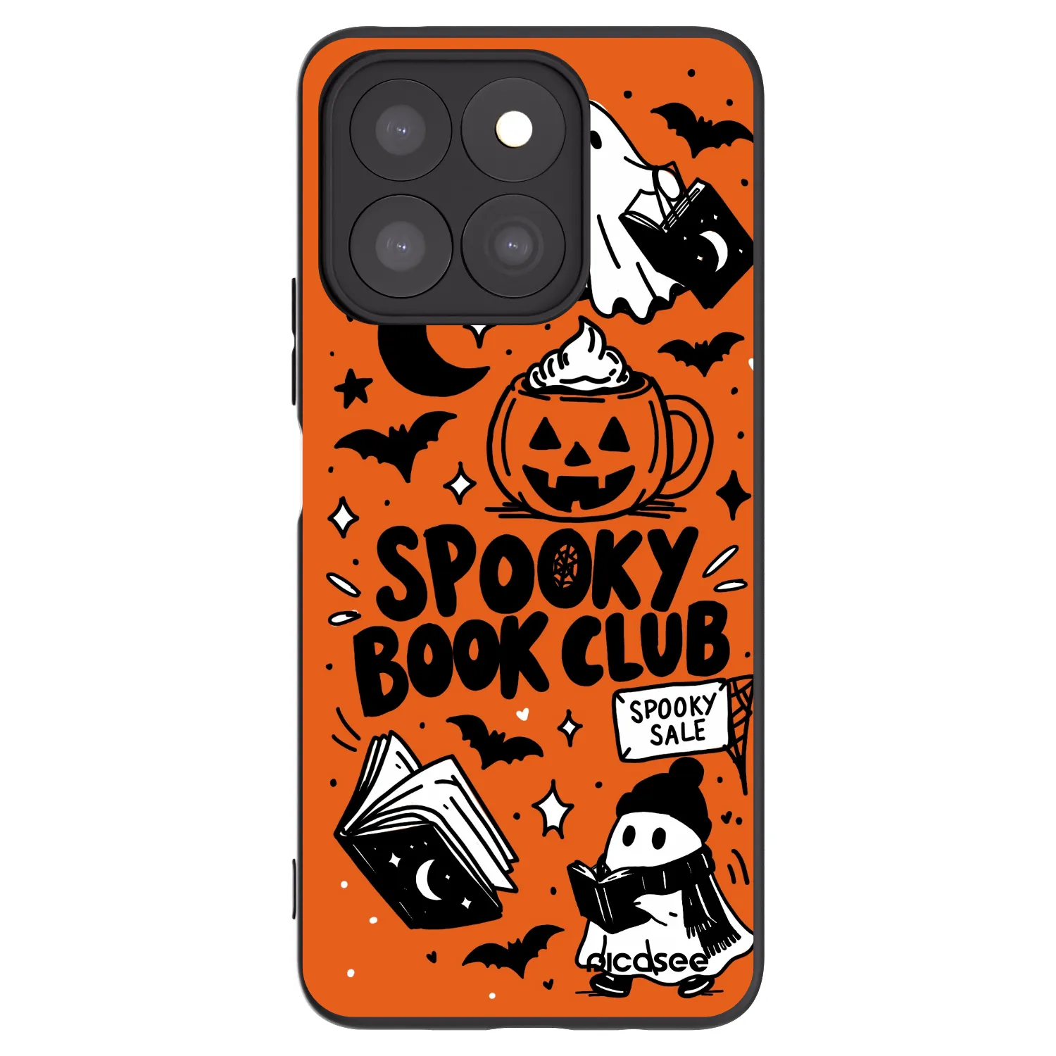 Picasee fekete szilikon tok az alábbi mobiltelefonokra Honor X8c - Spooky book club