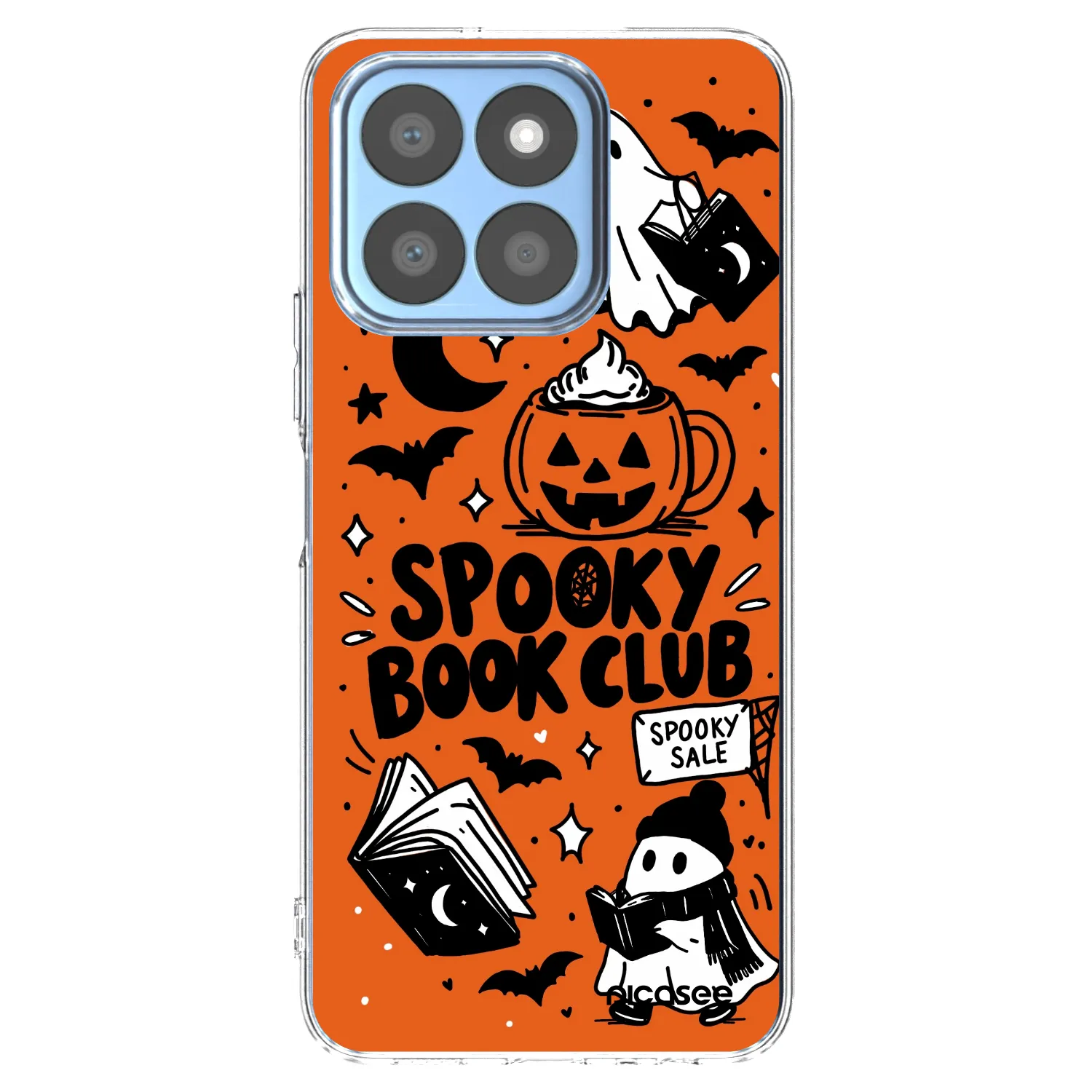 Picasee átlátszó szilikon tok az alábbi mobiltelefonokra Honor X8c - Spooky book club