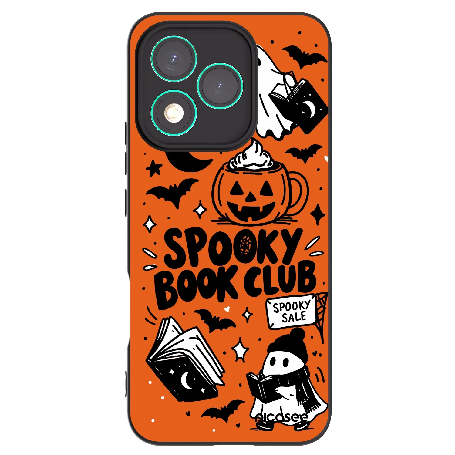 Picasee fekete szilikon tok az alábbi mobiltelefonokra Honor 400 Lite 5G - Spooky book club