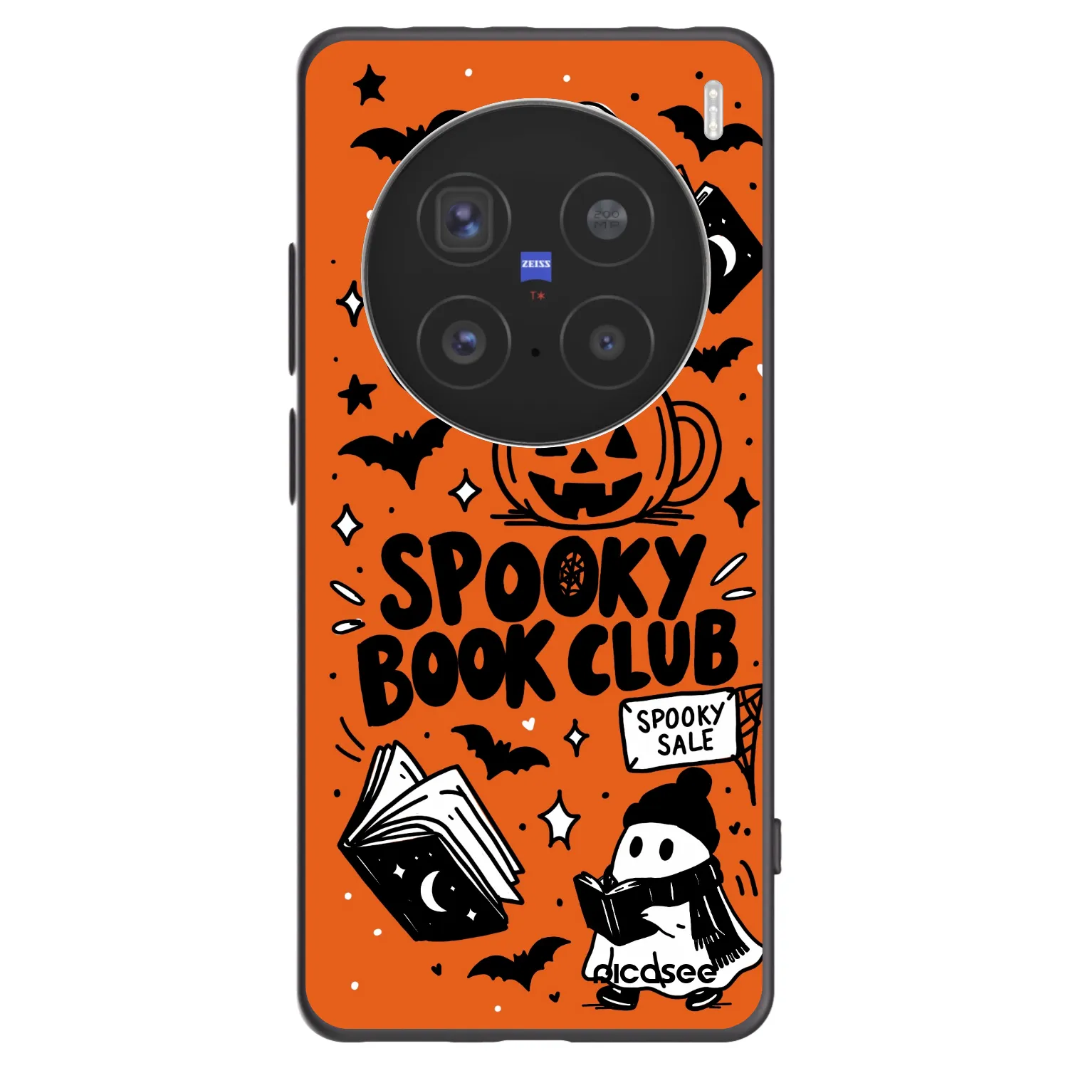 Picasee fekete szilikon tok az alábbi mobiltelefonokra Vivo X200 Pro - Spooky book club