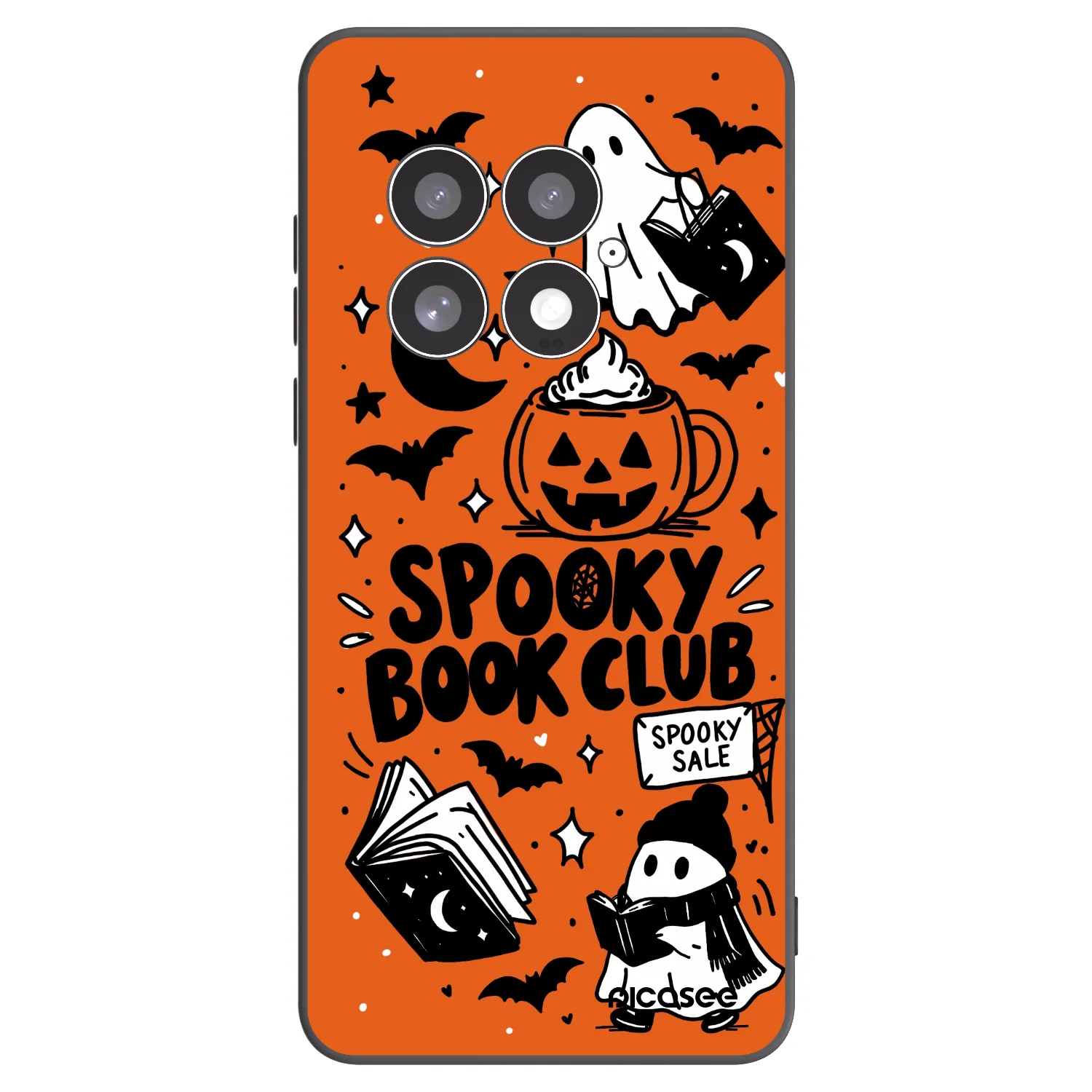 Picasee fekete szilikon tok az alábbi mobiltelefonokra OnePlus 13 5G - Spooky book club