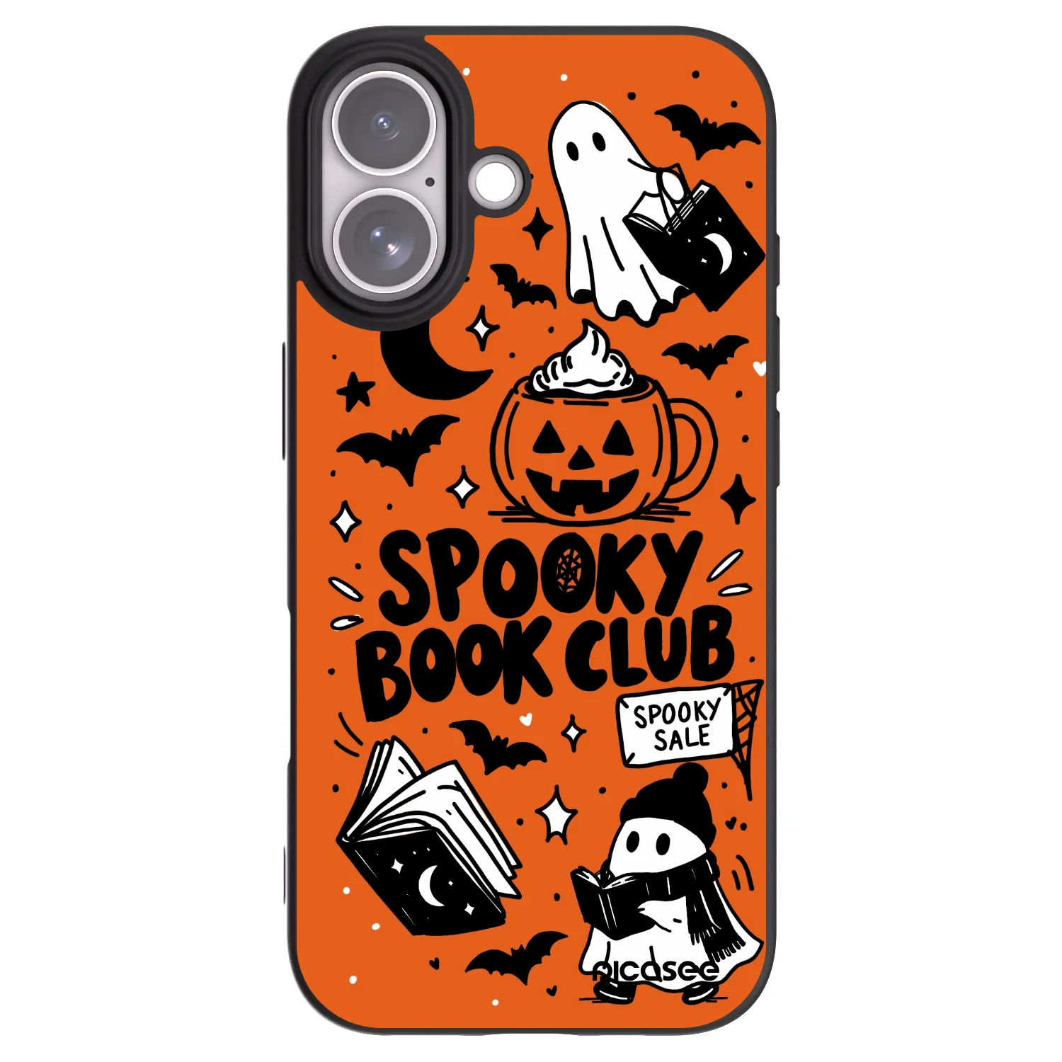 Picasee fekete szilikon tok az alábbi mobiltelefonokra Apple iPhone 17 - Spooky book club