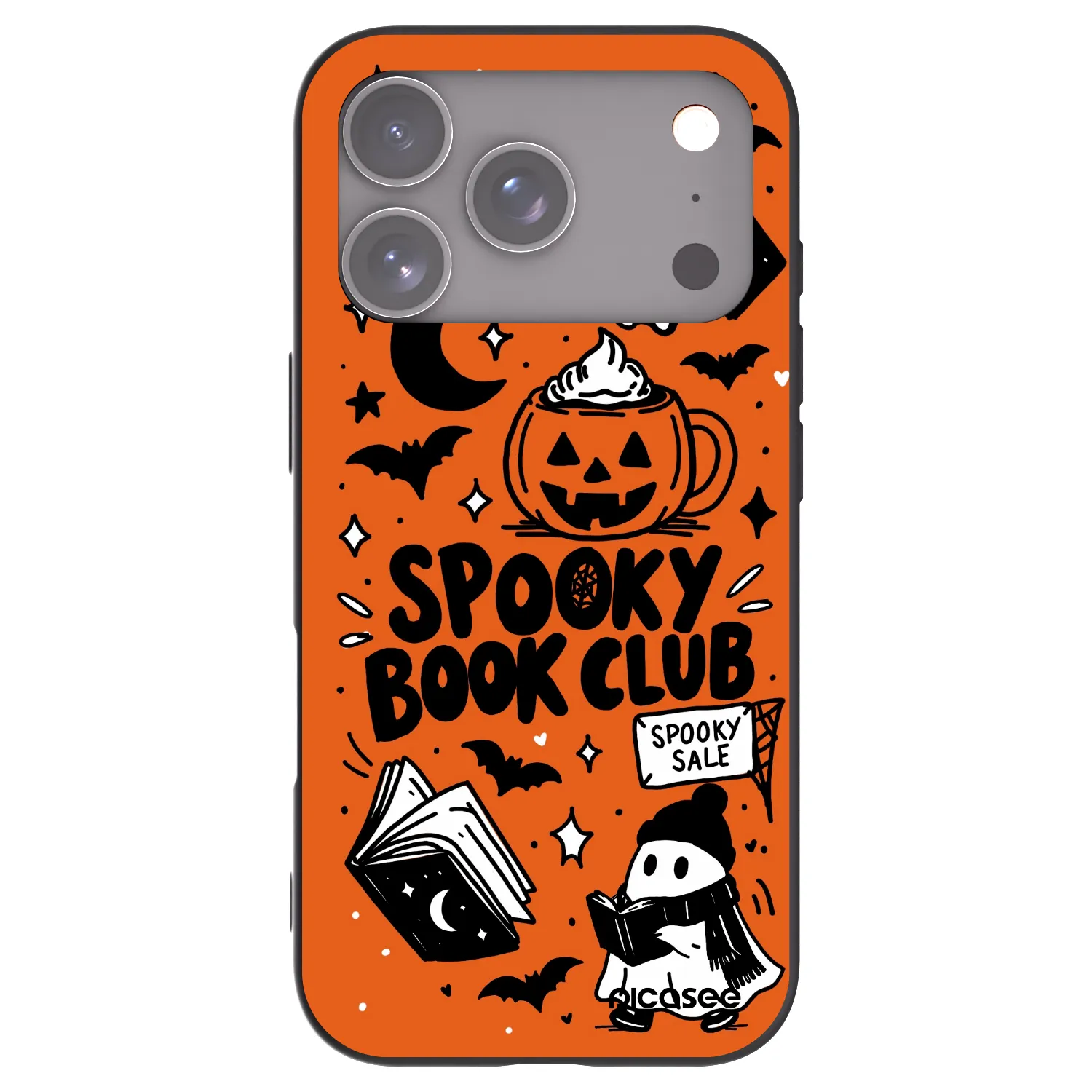 Picasee fekete szilikon tok az alábbi mobiltelefonokra Apple iPhone 17 Pro - Spooky book club