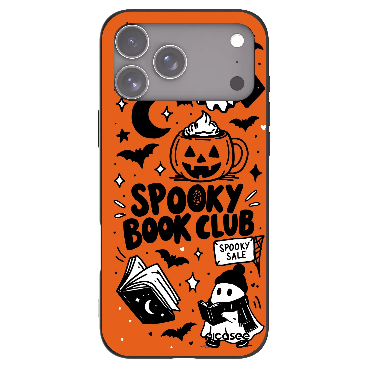 Picasee fekete szilikon tok az alábbi mobiltelefonokra Apple iPhone 17 Pro Max - Spooky book club