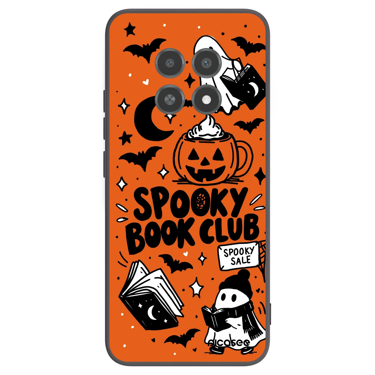 Picasee fekete szilikon tok az alábbi mobiltelefonokra Realme 12X - Spooky book club