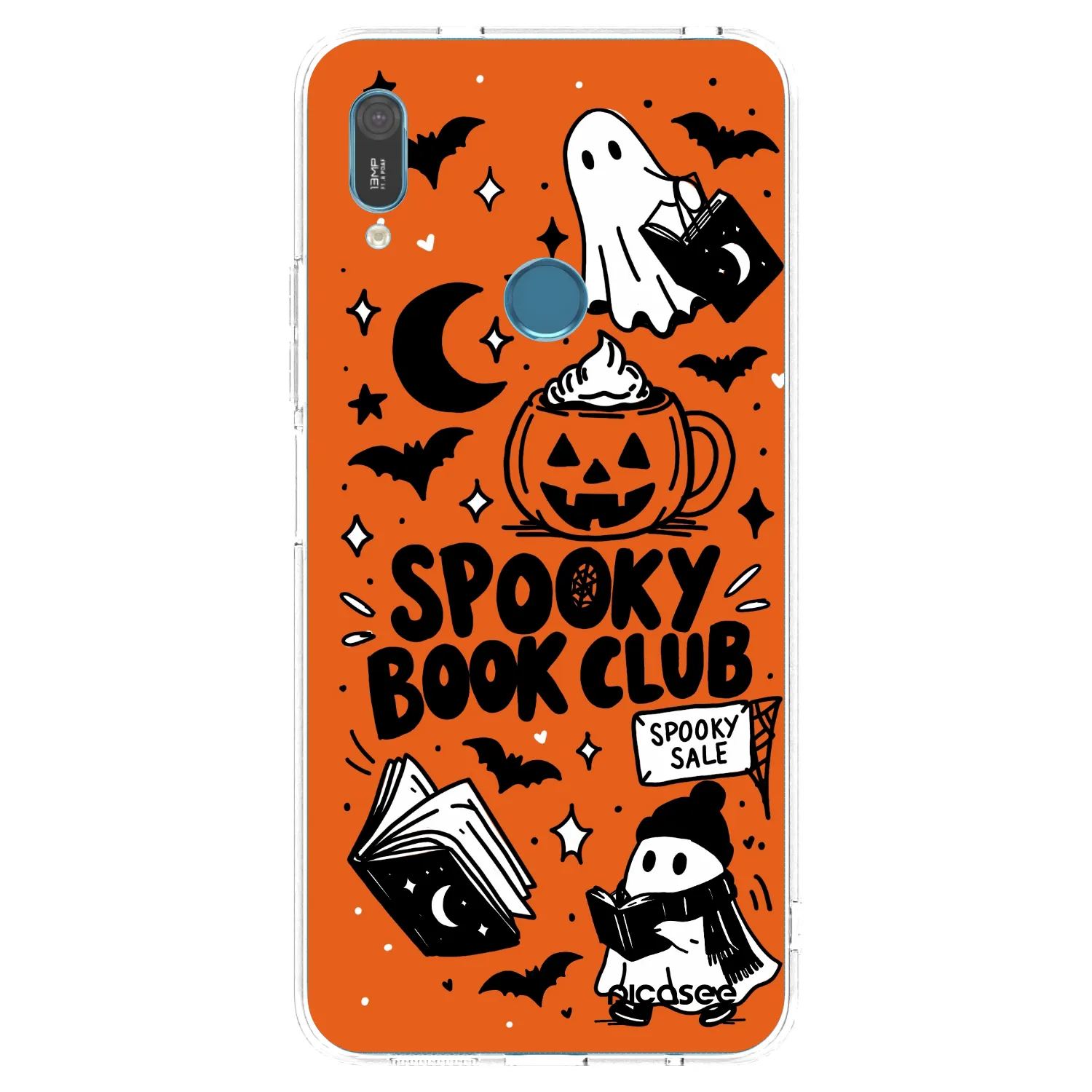 Picasee átlátszó szilikon tok az alábbi mobiltelefonokra Huawei Y6 2019 - Spooky book club
