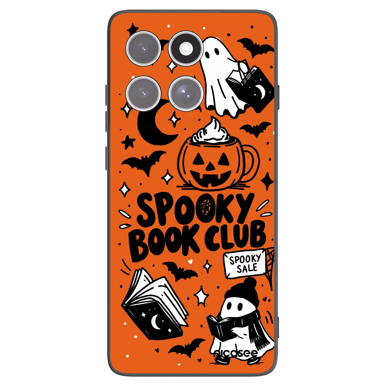 Picasee fekete szilikon tok az alábbi mobiltelefonokra Motorola Edge 60 Pro - Spooky book club