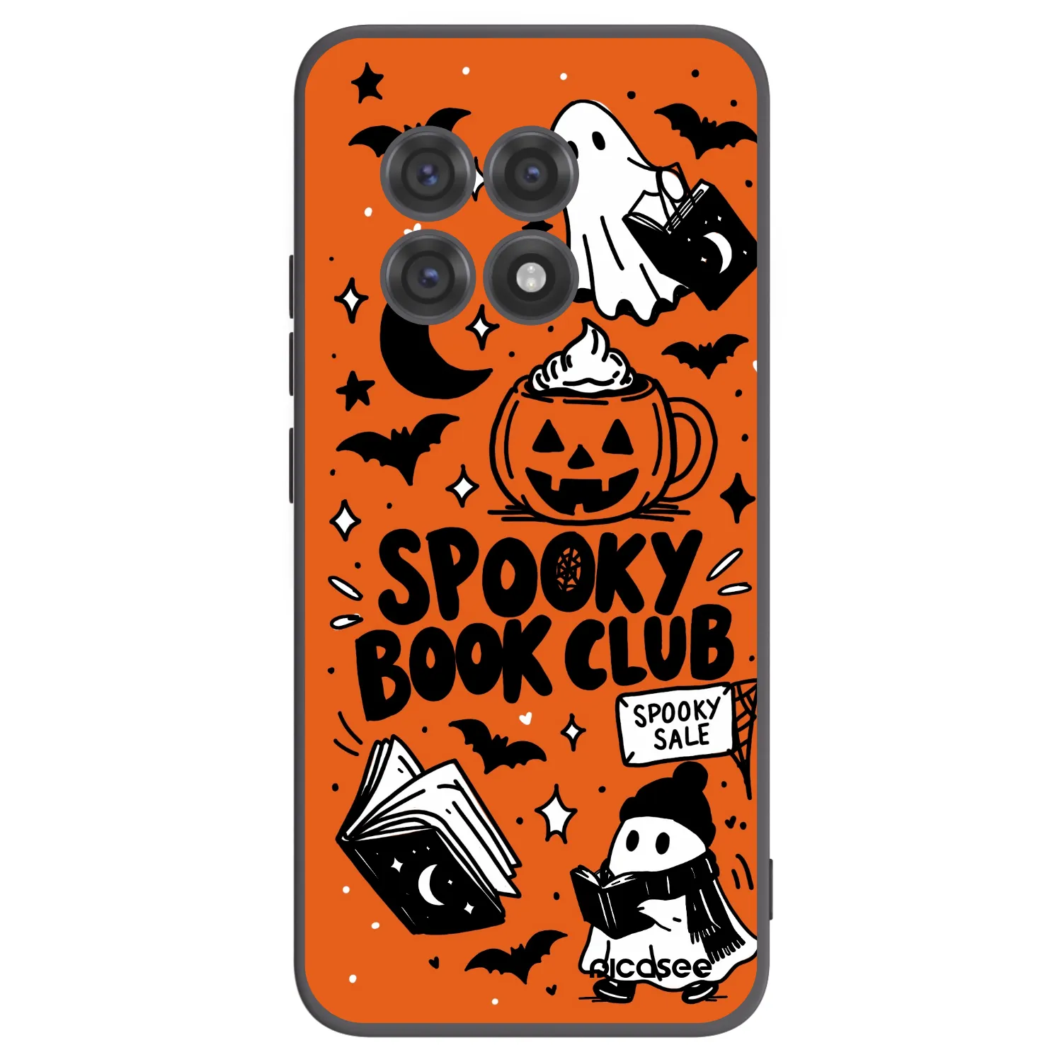 Picasee fekete szilikon tok az alábbi mobiltelefonokra OnePlus 13R 5G - Spooky book club