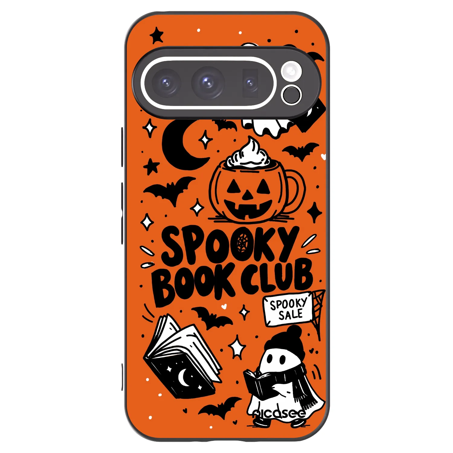 Picasee fekete szilikon tok az alábbi mobiltelefonokra Google Pixel 9 Pro XL - Spooky book club