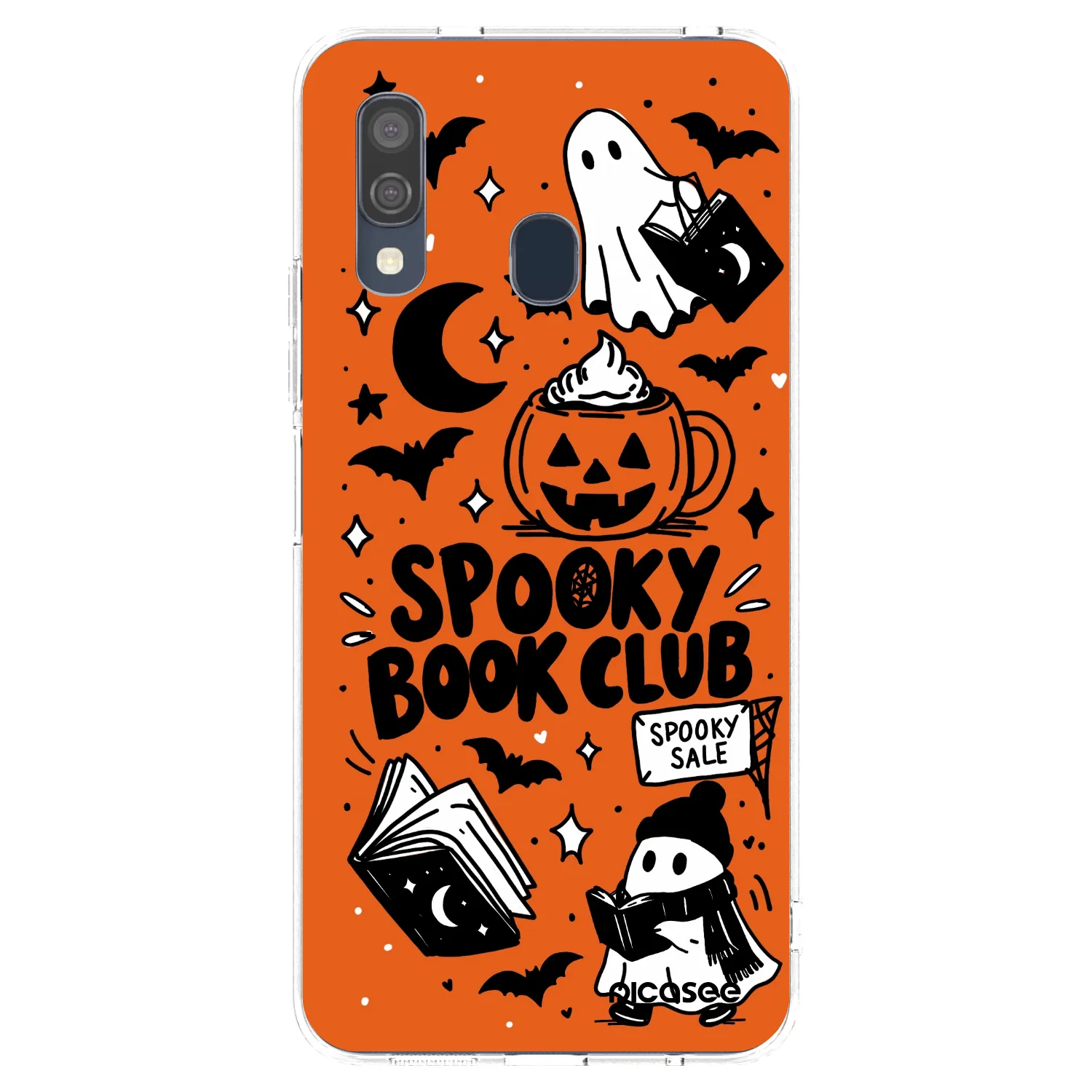 Picasee átlátszó szilikon tok az alábbi mobiltelefonokra Samsung Galaxy A40 A405F - Spooky book club