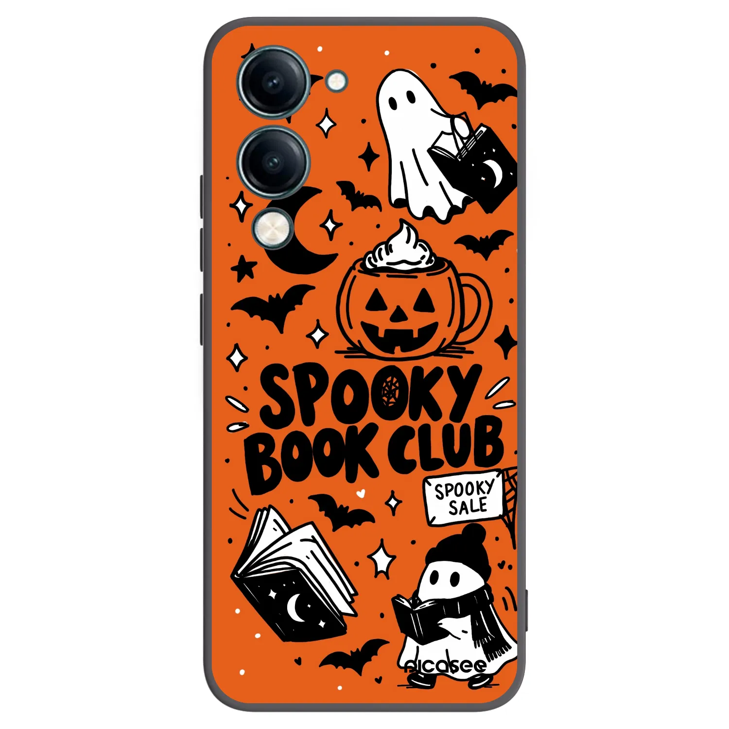 Picasee fekete szilikon tok az alábbi mobiltelefonokra Vivo Y29s 5G - Spooky book club