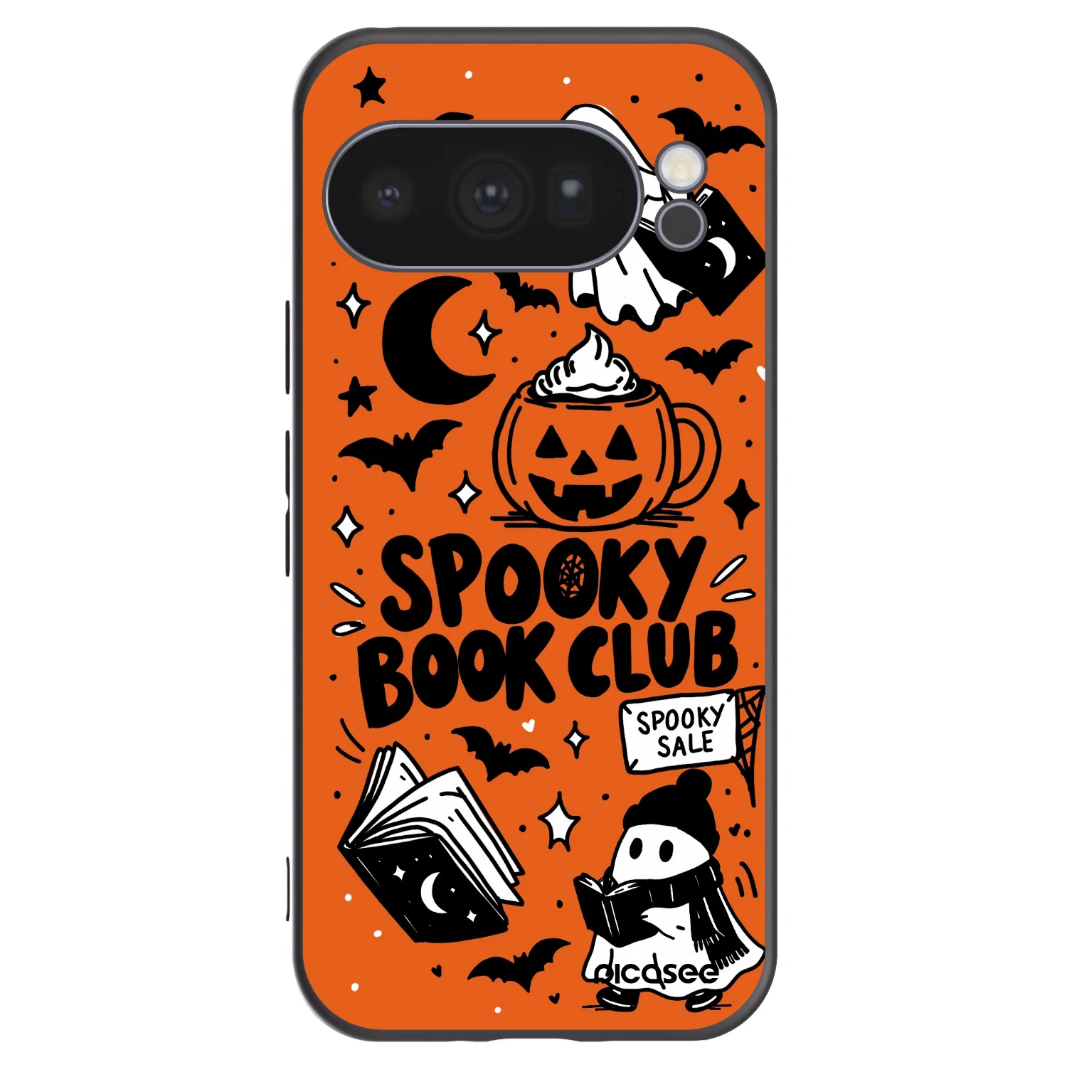 Picasee fekete szilikon tok az alábbi mobiltelefonokra Google Pixel 10 Pro - Spooky book club