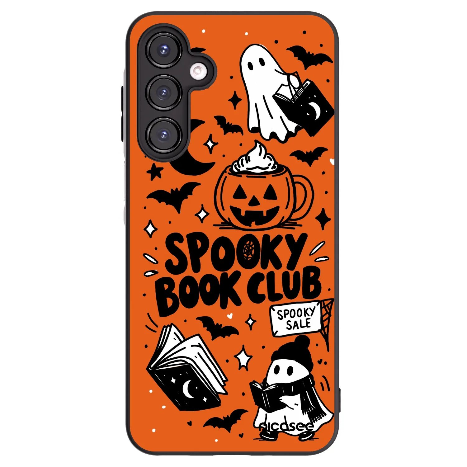 Picasee fekete szilikon tok az alábbi mobiltelefonokra Samsung Galaxy A16 4G - Spooky book club