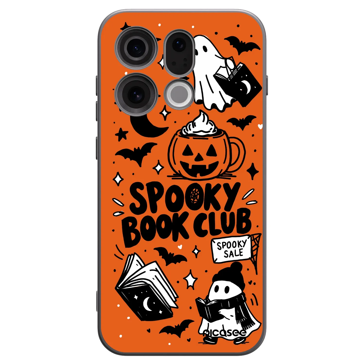 Picasee fekete szilikon tok az alábbi mobiltelefonokra OPPO Find X9 - Spooky book club