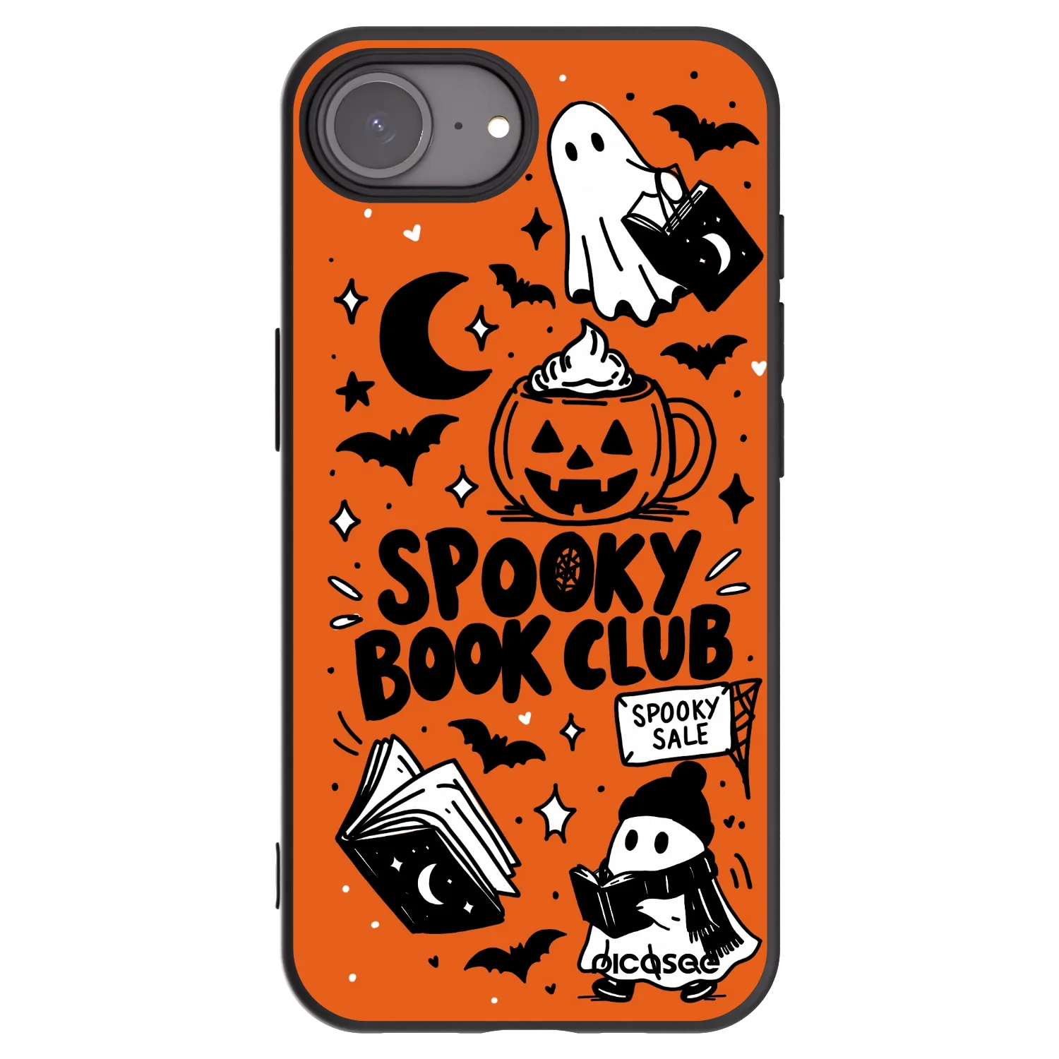 Picasee fekete szilikon tok az alábbi mobiltelefonokra Apple iPhone 17e - Spooky book club