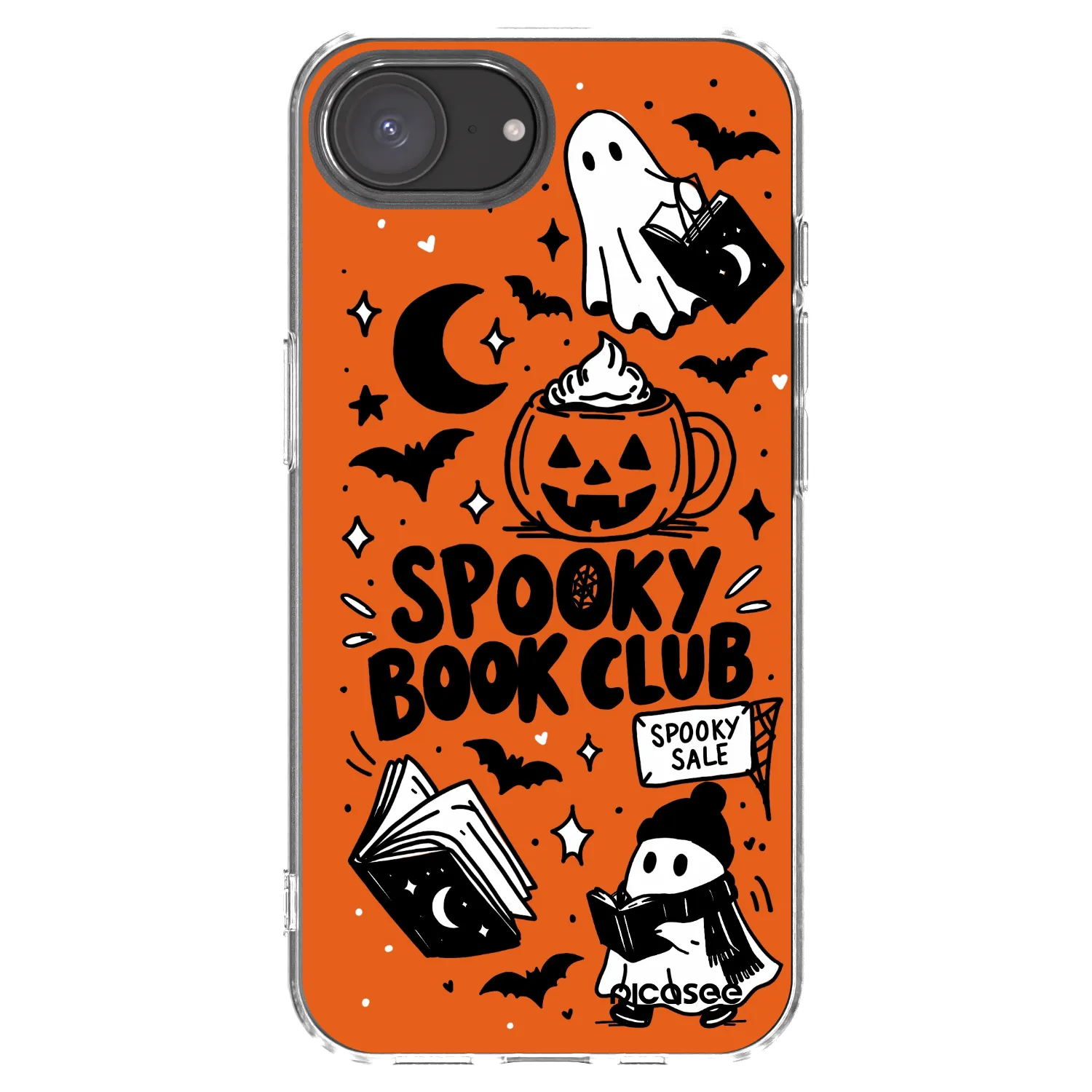 Picasee átlátszó szilikon tok az alábbi mobiltelefonokra Apple iPhone 17e - Spooky book club