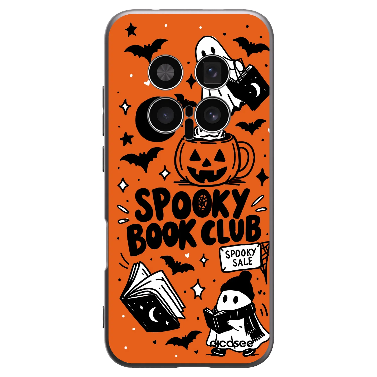 Picasee fekete szilikon tok az alábbi mobiltelefonokra Honor Magic8 Pro 5G - Spooky book club