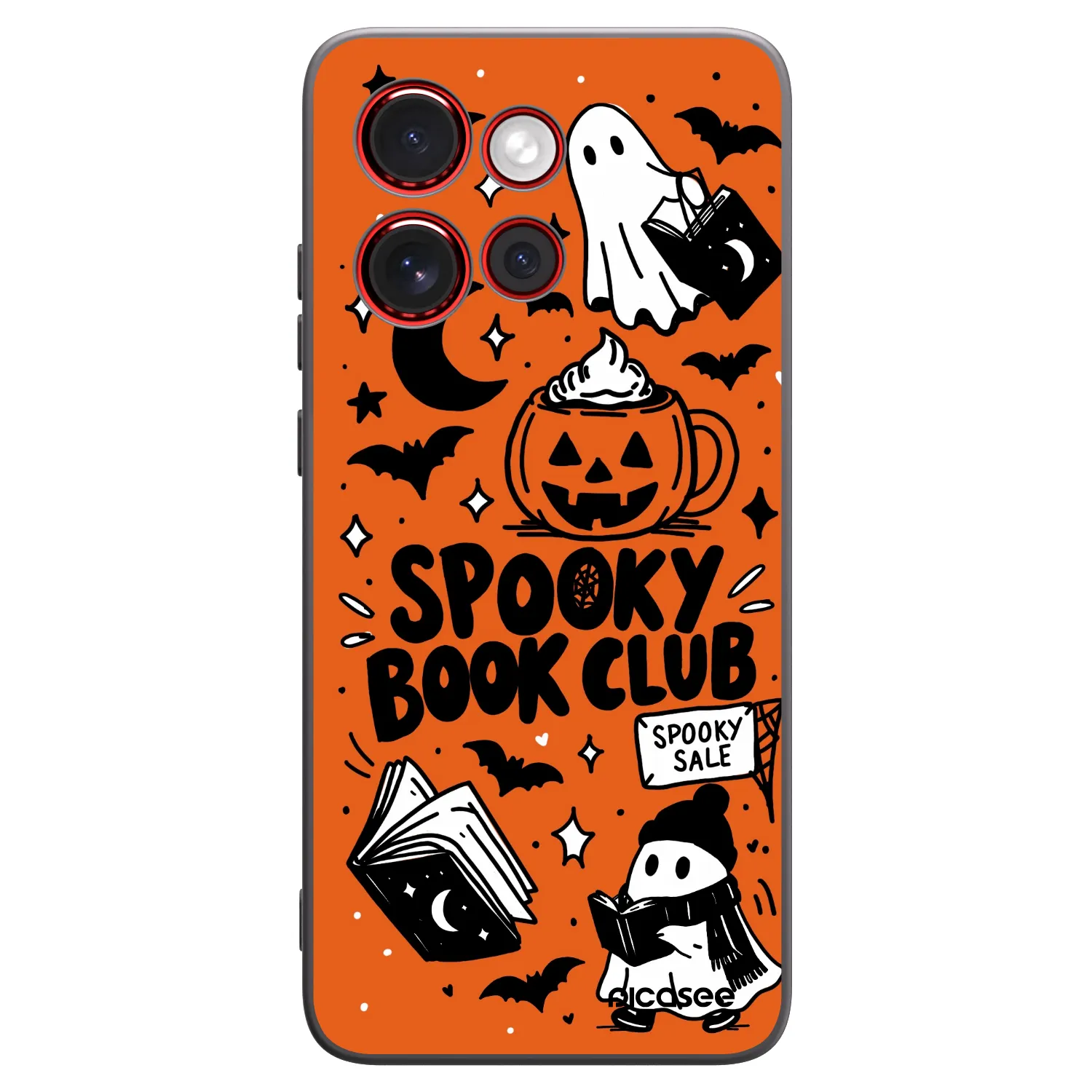 Picasee fekete szilikon tok az alábbi mobiltelefonokra Motorola Edge 60 Neo 5G - Spooky book club