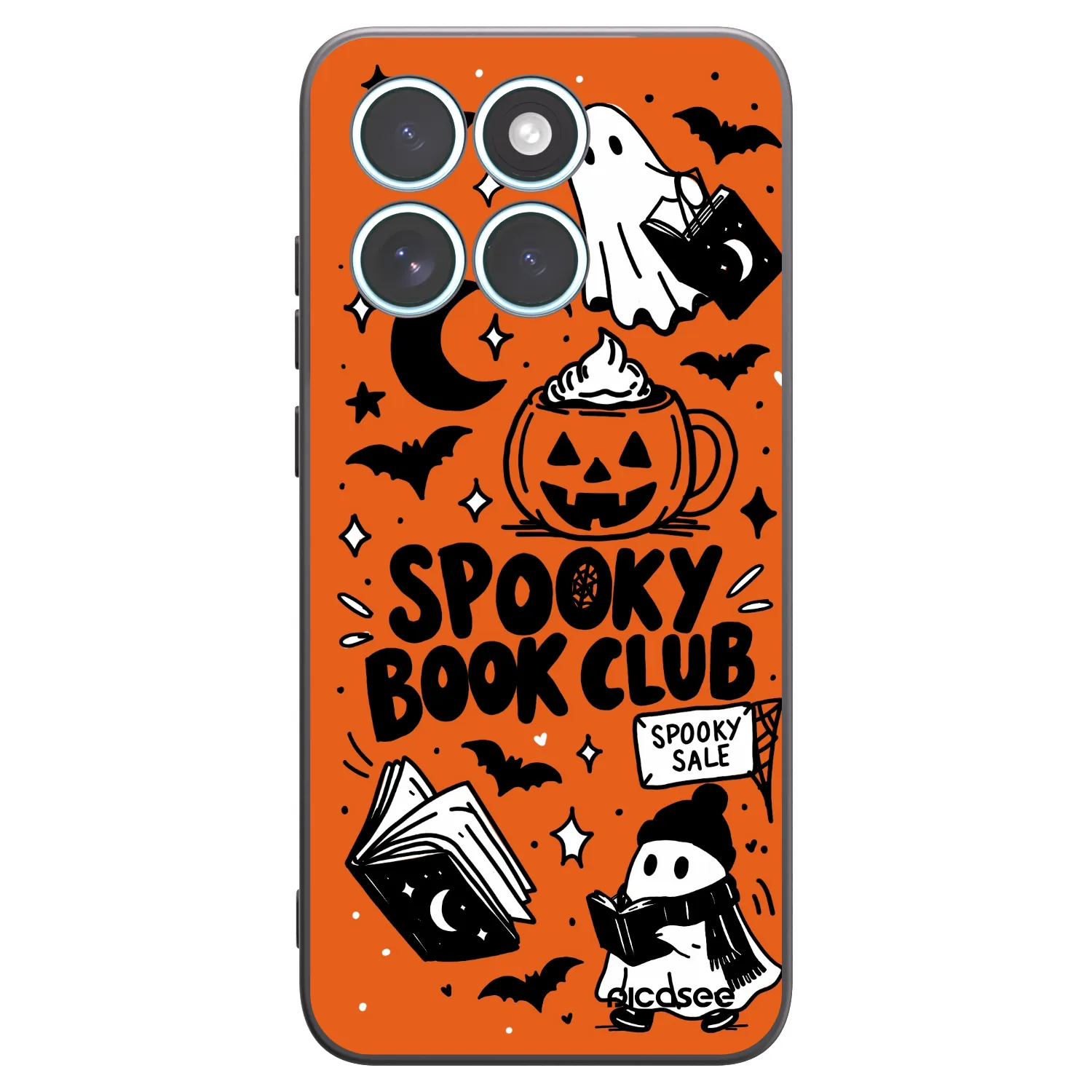 Picasee fekete szilikon tok az alábbi mobiltelefonokra Motorola Edge 70 Fusion - Spooky book club