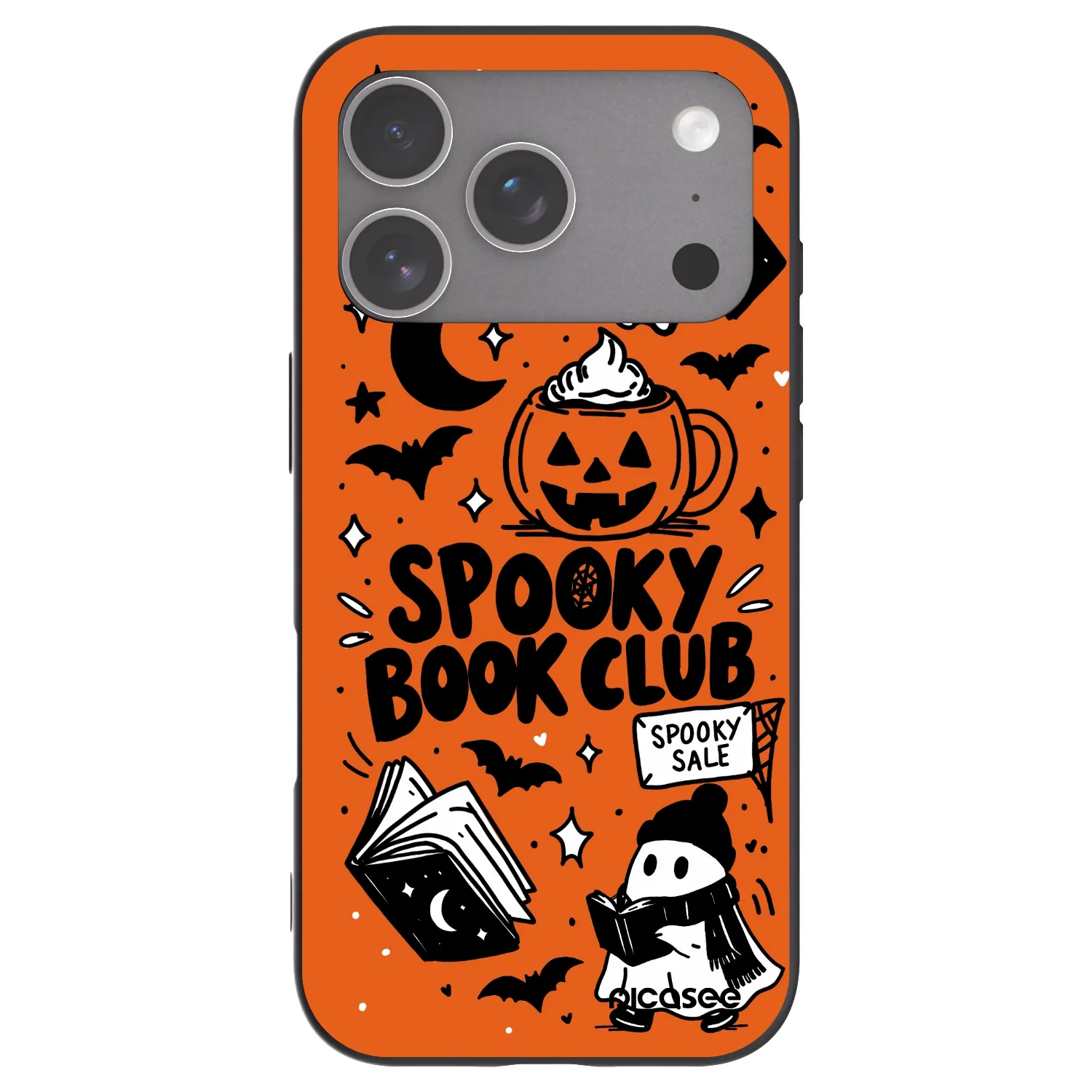 Picasee fekete szilikon tok az alábbi mobiltelefonokra Apple iPhone 18 Pro - Spooky book club