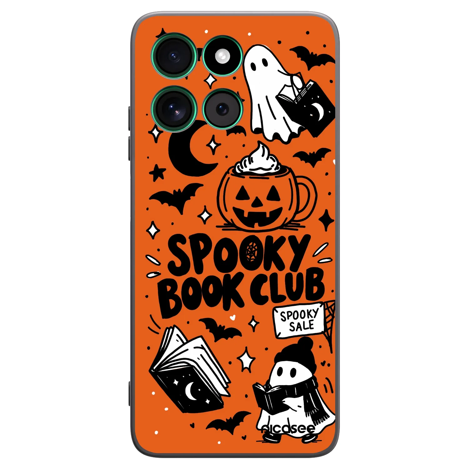 Picasee fekete szilikon tok az alábbi mobiltelefonokra Motorola Moto G57 Power - Spooky book club