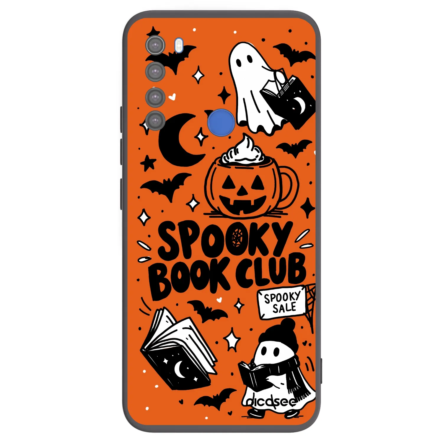 Picasee fekete szilikon tok az alábbi mobiltelefonokra Xiaomi Redmi Note 8T - Spooky book club