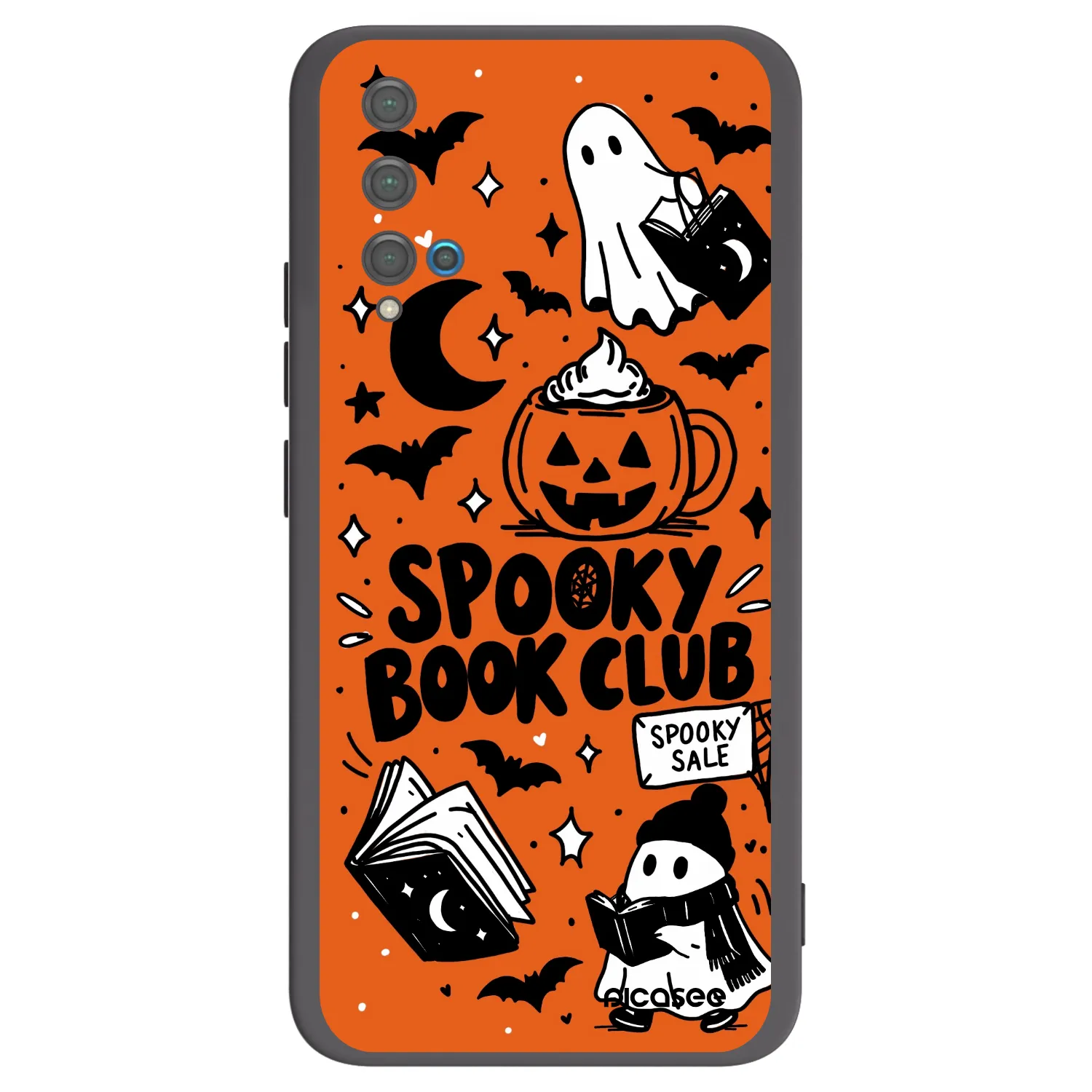 Picasee fekete szilikon tok az alábbi mobiltelefonokra Huawei Nova 5T - Spooky book club