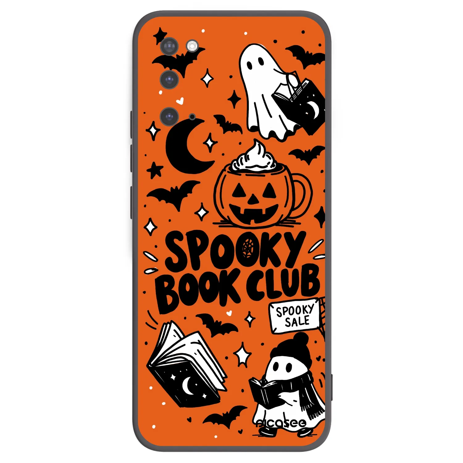 Picasee fekete szilikon tok az alábbi mobiltelefonokra Samsung Galaxy S20 G980F - Spooky book club
