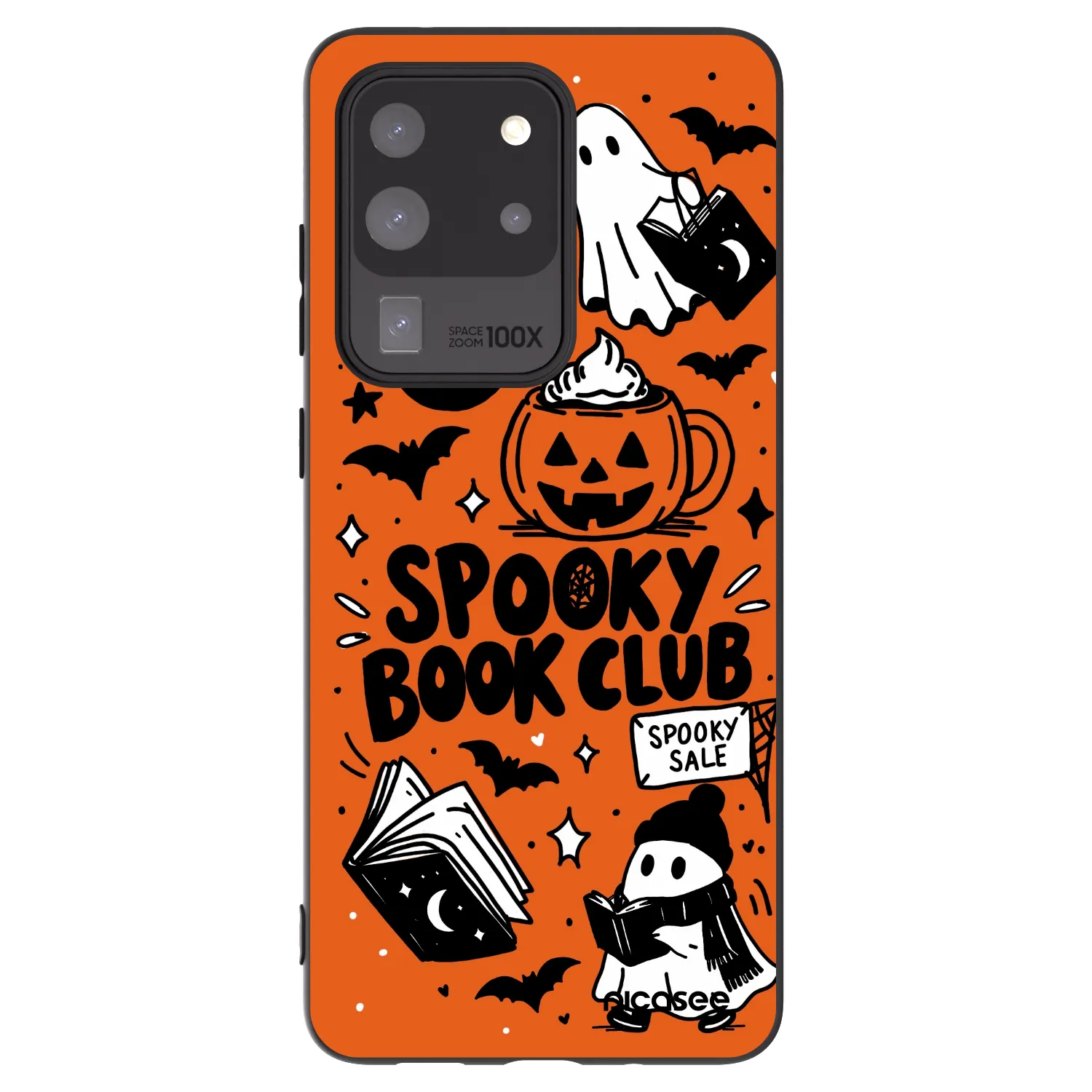 Picasee fekete szilikon tok az alábbi mobiltelefonokra Samsung Galaxy S20 Ultra 5G G988F - Spooky book club