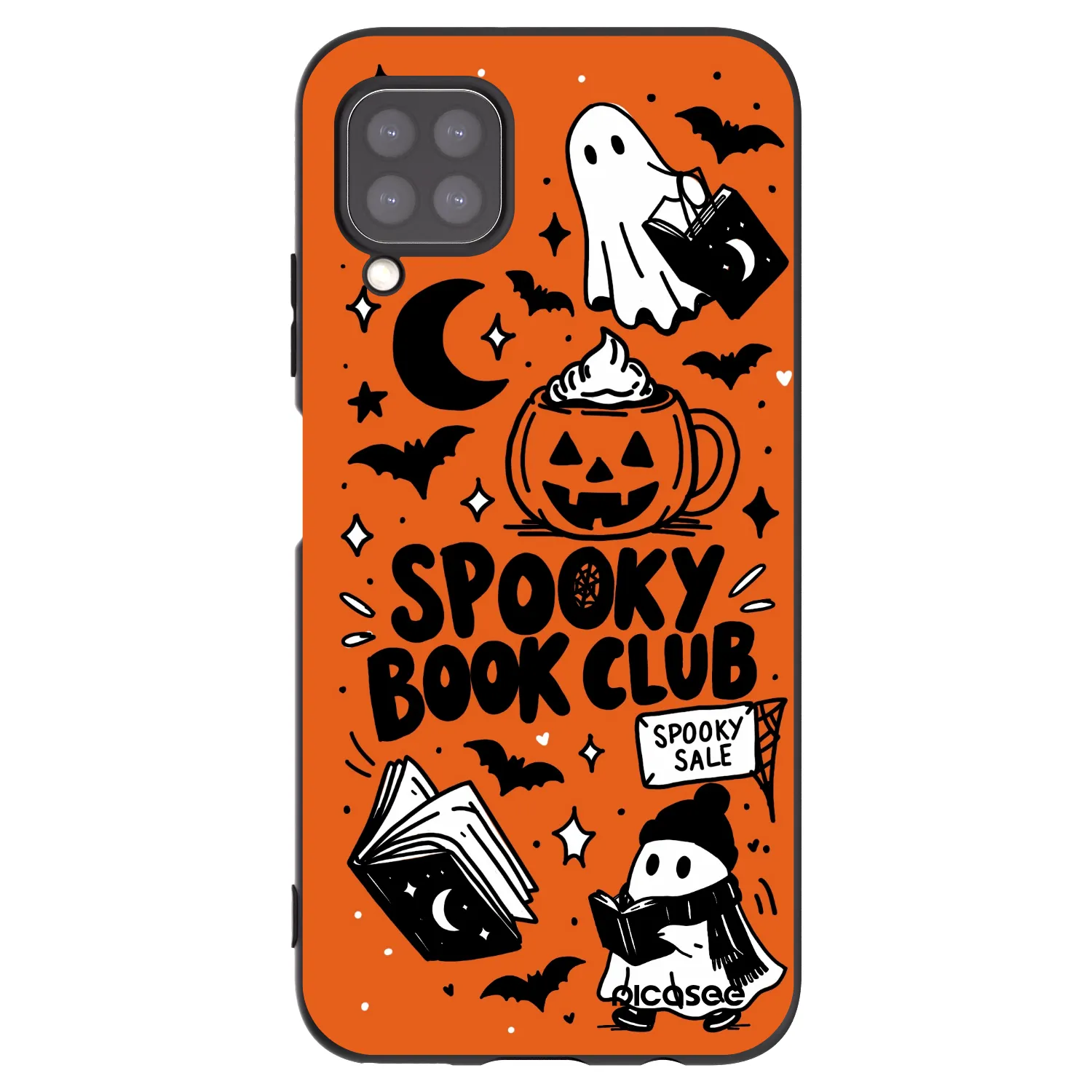 Picasee fekete szilikon tok az alábbi mobiltelefonokra Huawei P40 Lite - Spooky book club