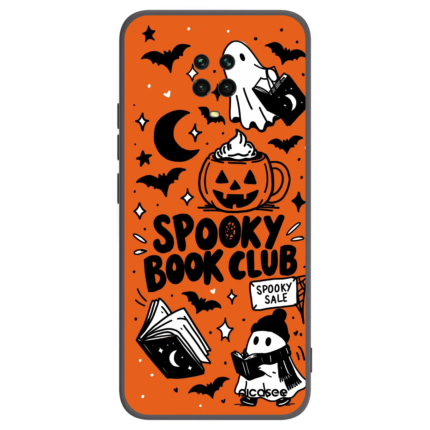 Picasee fekete szilikon tok az alábbi mobiltelefonokra Xiaomi Redmi Note 9S - Spooky book club